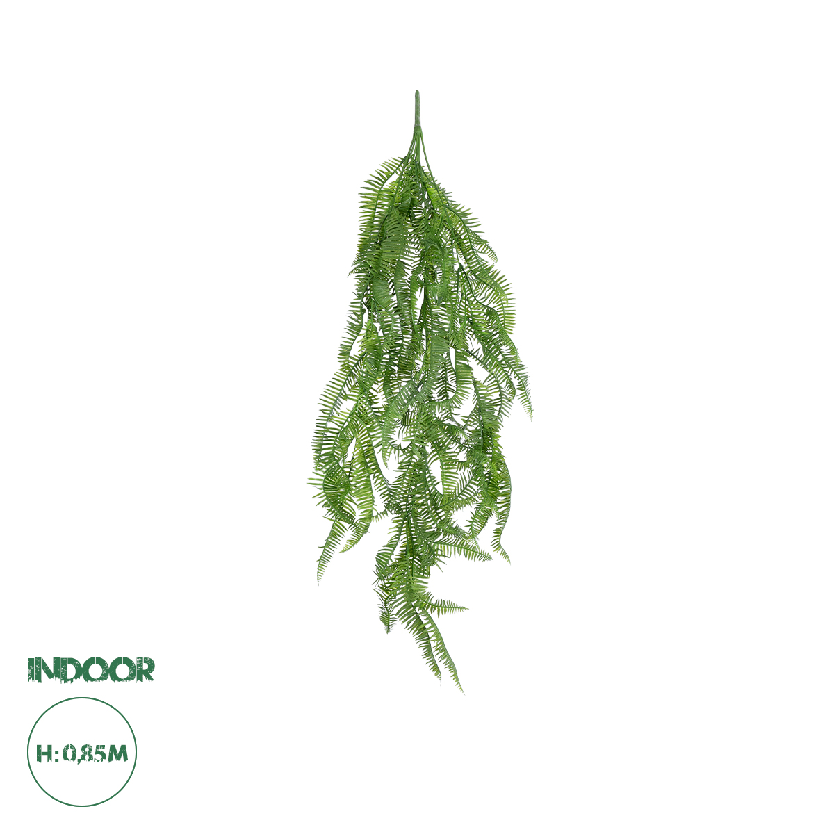 GloboStar® Artificial Garden HANGING FERN BRANCH 20833 Τεχνητό Διακοσμητικό Κρεμαστό κλαδί Φτέρης Μ30 x Π8 x Υ87cm