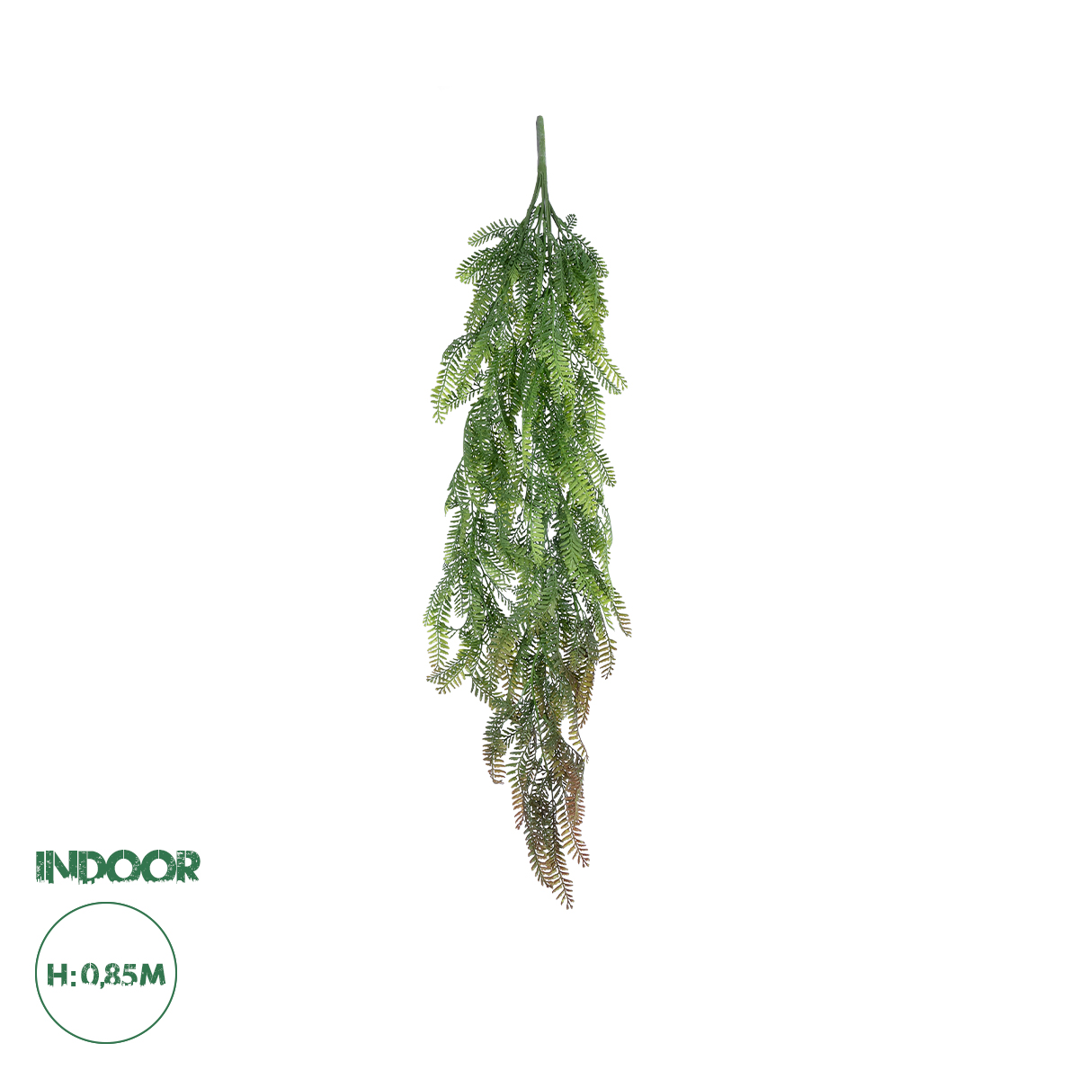 GloboStar® Artificial Garden HANGING FERN 20842 Τεχνητό Διακοσμητικό Κρεμαστό Φυτό Φτέρη Μ25 x Π12 x Υ85cm