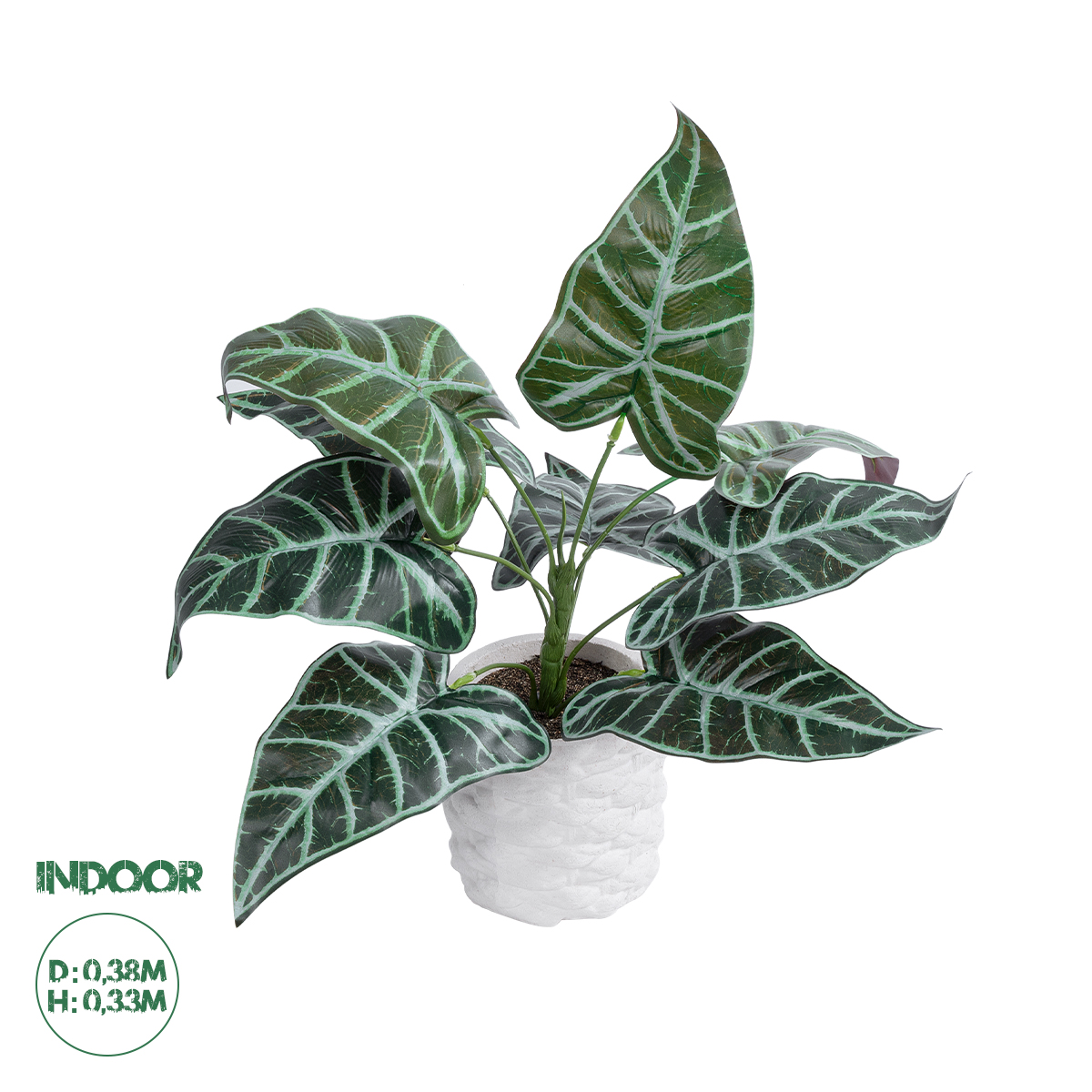 GloboStar® Artificial Garden ALOCASIA 20886 Τεχνητό Διακοσμητικό Φυτό Αλοκασία Φ38 x Υ33cm