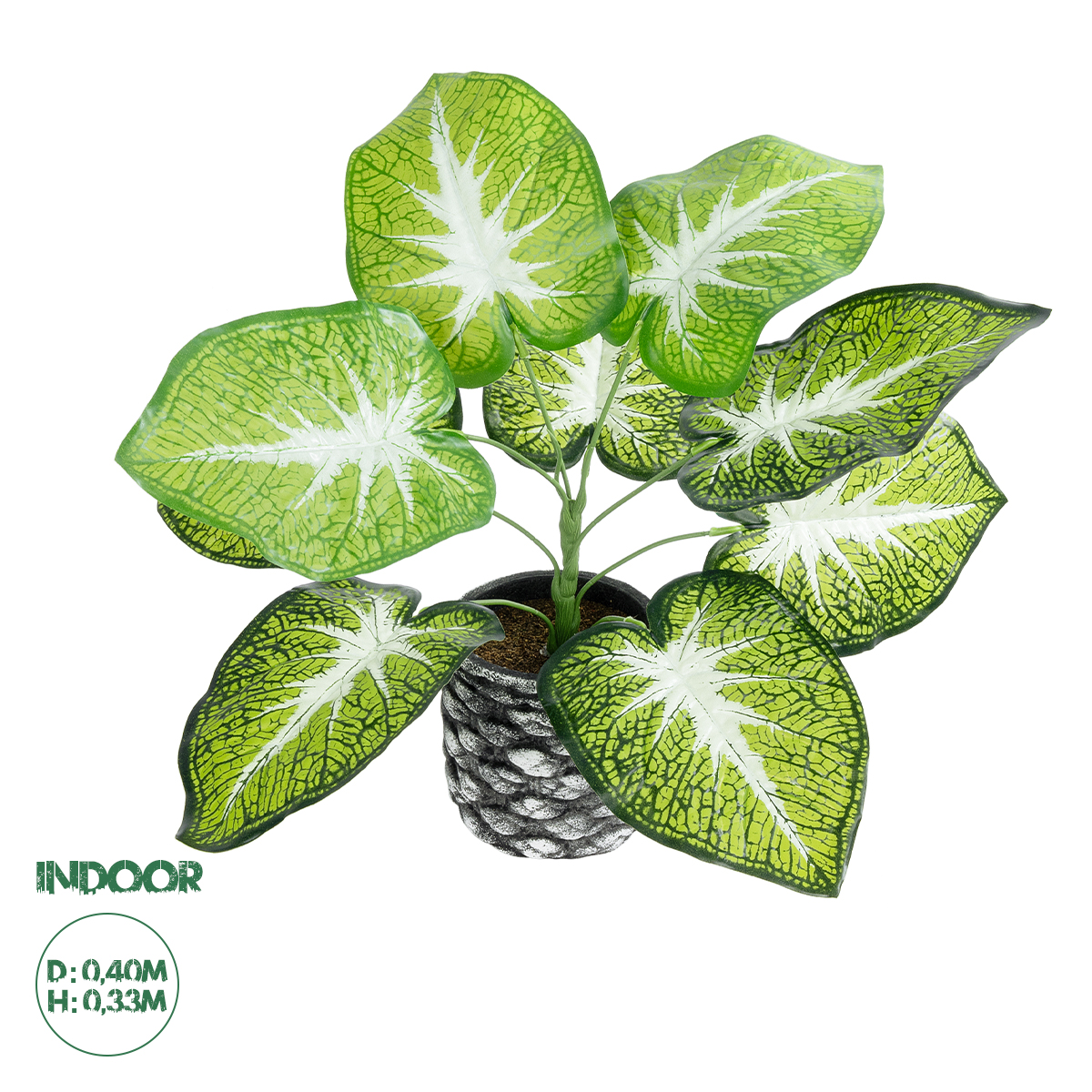 GloboStar® Artificial Garden CALADIUM 20890 Τεχνητό Διακοσμητικό Φυτό Τροπικό Φυτό Φ40 x Υ33cm