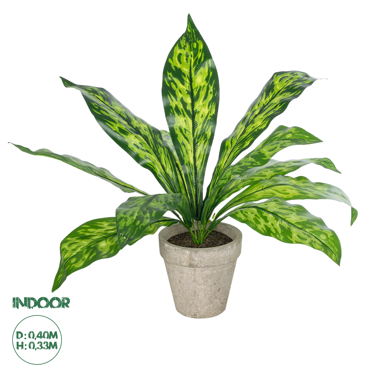 GloboStar® Artificial Garden SPATHIPHYLLUM POTTED PLANT 20905 Διακοσμητικό Φυτό Σπαθίφυλλο Φ40 x Υ33cm