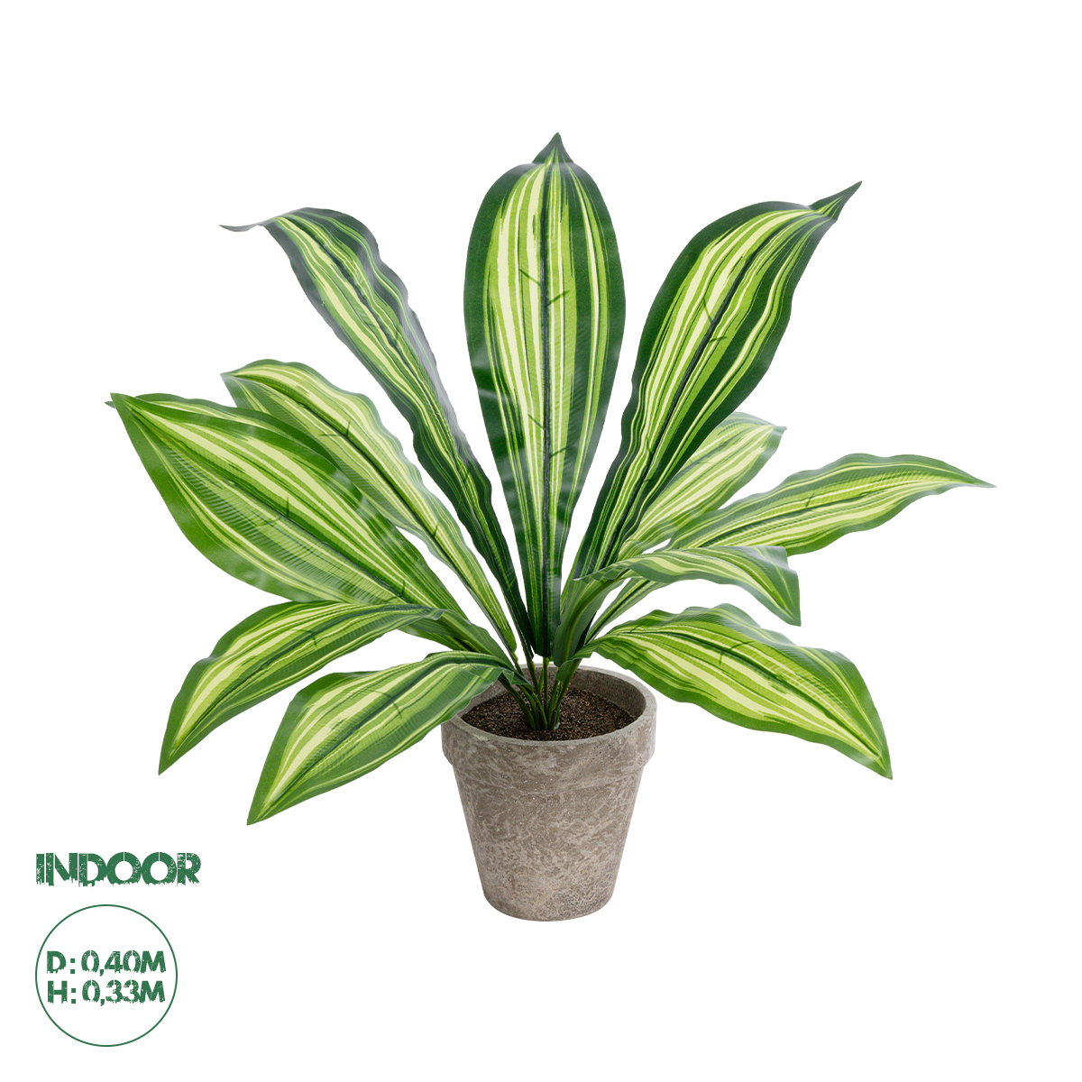 GloboStar® Artificial Garden DRACAENA POTTED PLANT 20907 Διακοσμητικό Φυτό Δράκενα Φ40 x Υ33cm