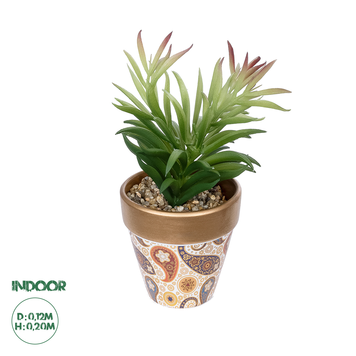 GloboStar® Artificial Garden SUCCULENT CRASSULA POTTED PLANT 21046 Διακοσμητικό Φυτό Κρασούλα Φ12 x Υ20cm