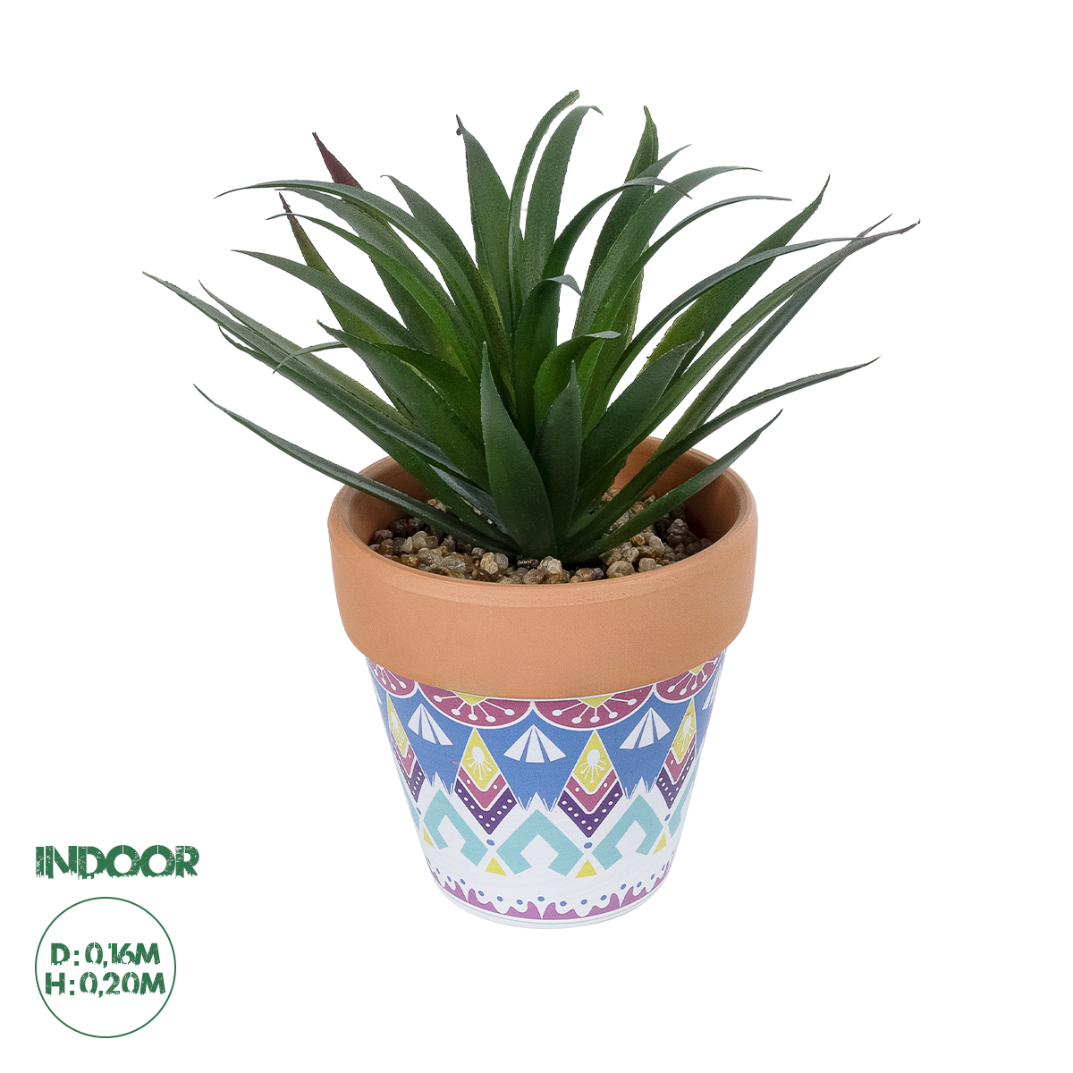 GloboStar® Artificial Garden SUCCULENT SANSEVIERIA POTTED PLANT 21047 Διακοσμητικό Φυτό Σανσεβιέρια Φ16x Υ20cm