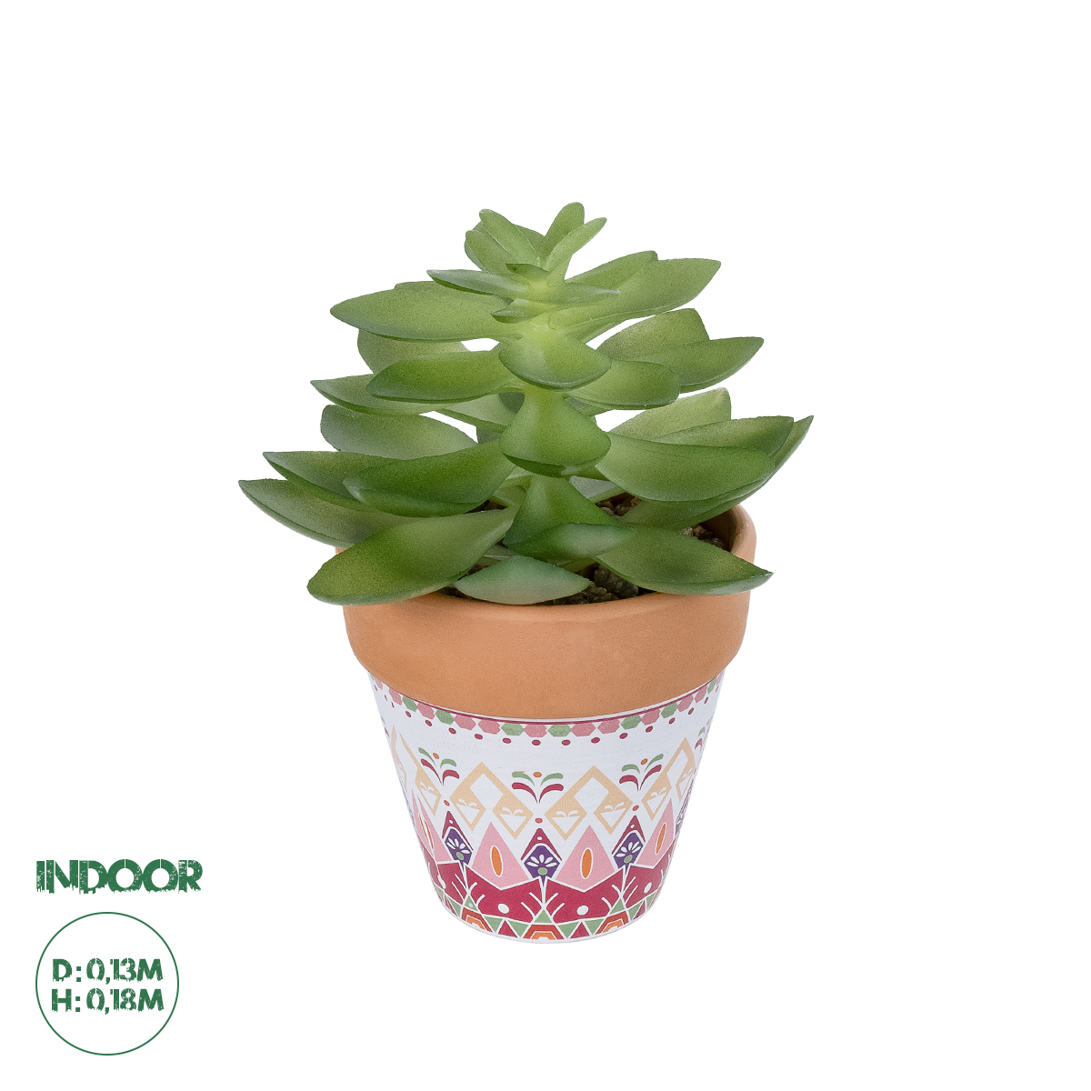 GloboStar® Artificial Garden SUCCULENT ECHEVERIA POTTED PLANT 21048 Διακοσμητικό Φυτό Εχεβέρια Φ13 x Υ18cm