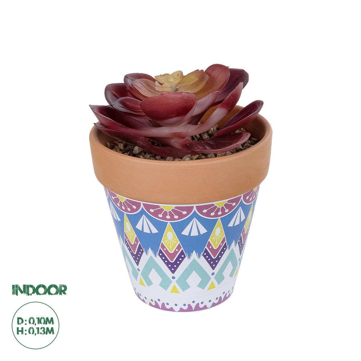 GloboStar® Artificial Garden SUCCULENT ECHEVERIA POTTED PLANT 21050 Διακοσμητικό Φυτό Εχεβέρια Φ10 x Υ13cm