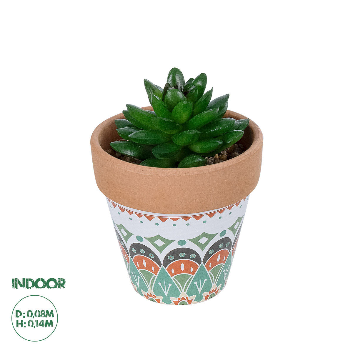 GloboStar® Artificial Garden SUCCULENT SANSEVIERIA POTTED PLANT 21051 Διακοσμητικό Φυτό Σανσεβιέρια Φ8x Υ14cm