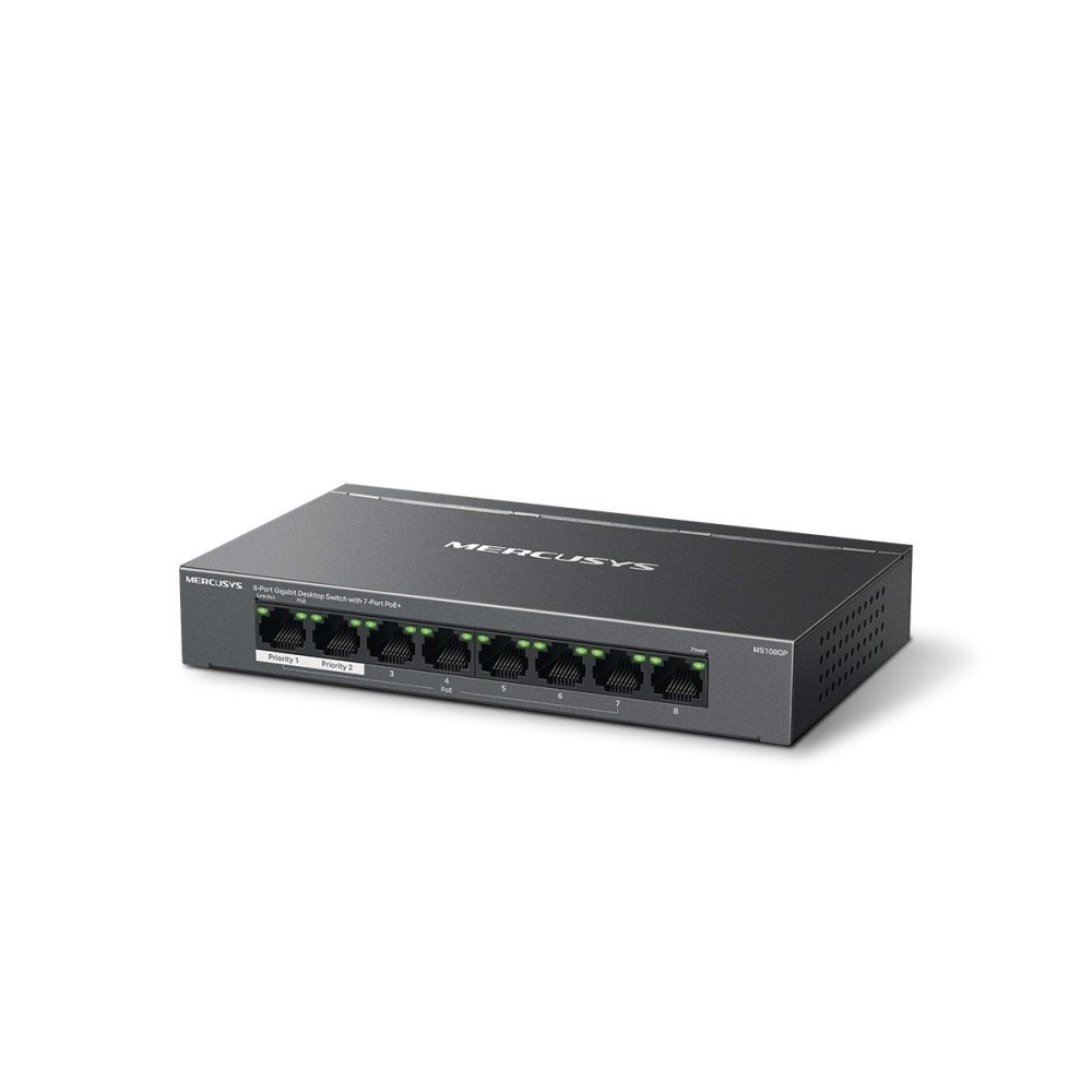 Mercusys 8-Port Gigabit Desktop Switch with 7-Port PoE+ (MS108GP) (MERMS108GP)