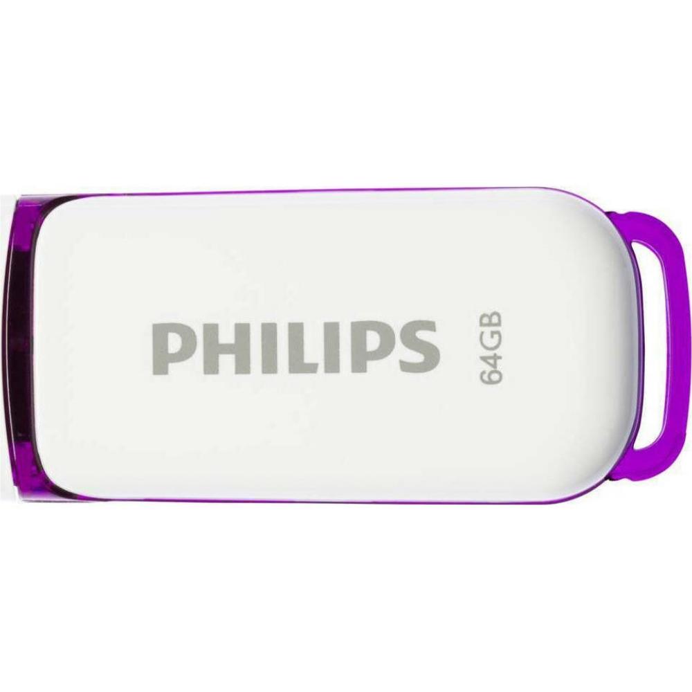 Philips Snow 64GB USB 2.0 Stick Μωβ (FM64FD70B/00) (PHIFM64FD70B-00)