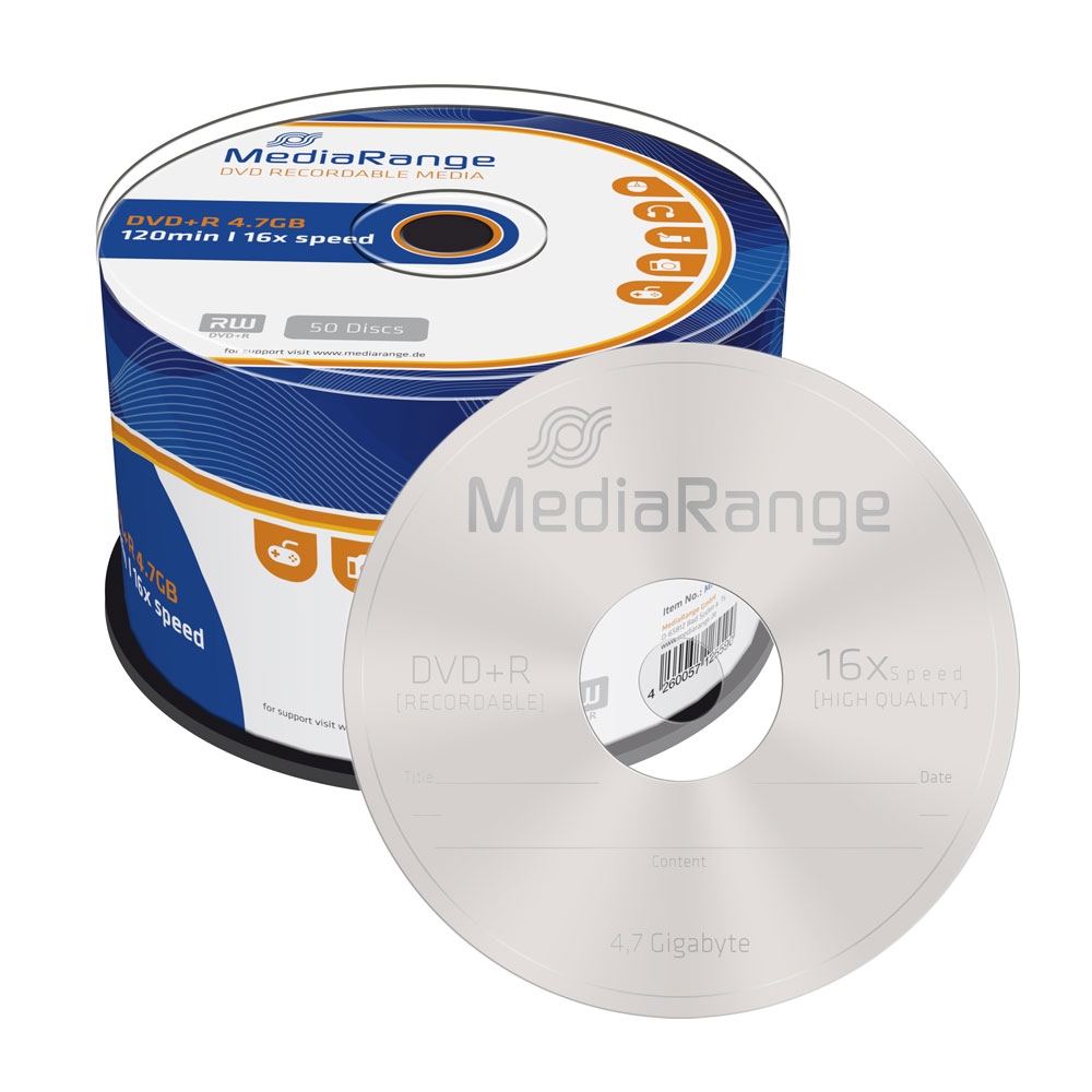 MediaRange DVD+R 120' 4.7GB 16x Cake Box x 50 (MR445)