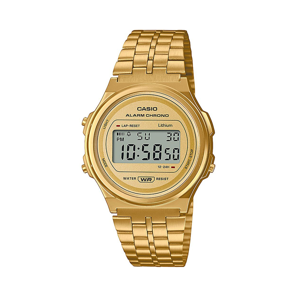 Casio Vintage Round Ψηφιακό Ρολόι Μπαταρίας με Μεταλλικό Μπρασελέ Χρυσό (ITA171WEG-9AEF) (CASITA171WEG9AEF)