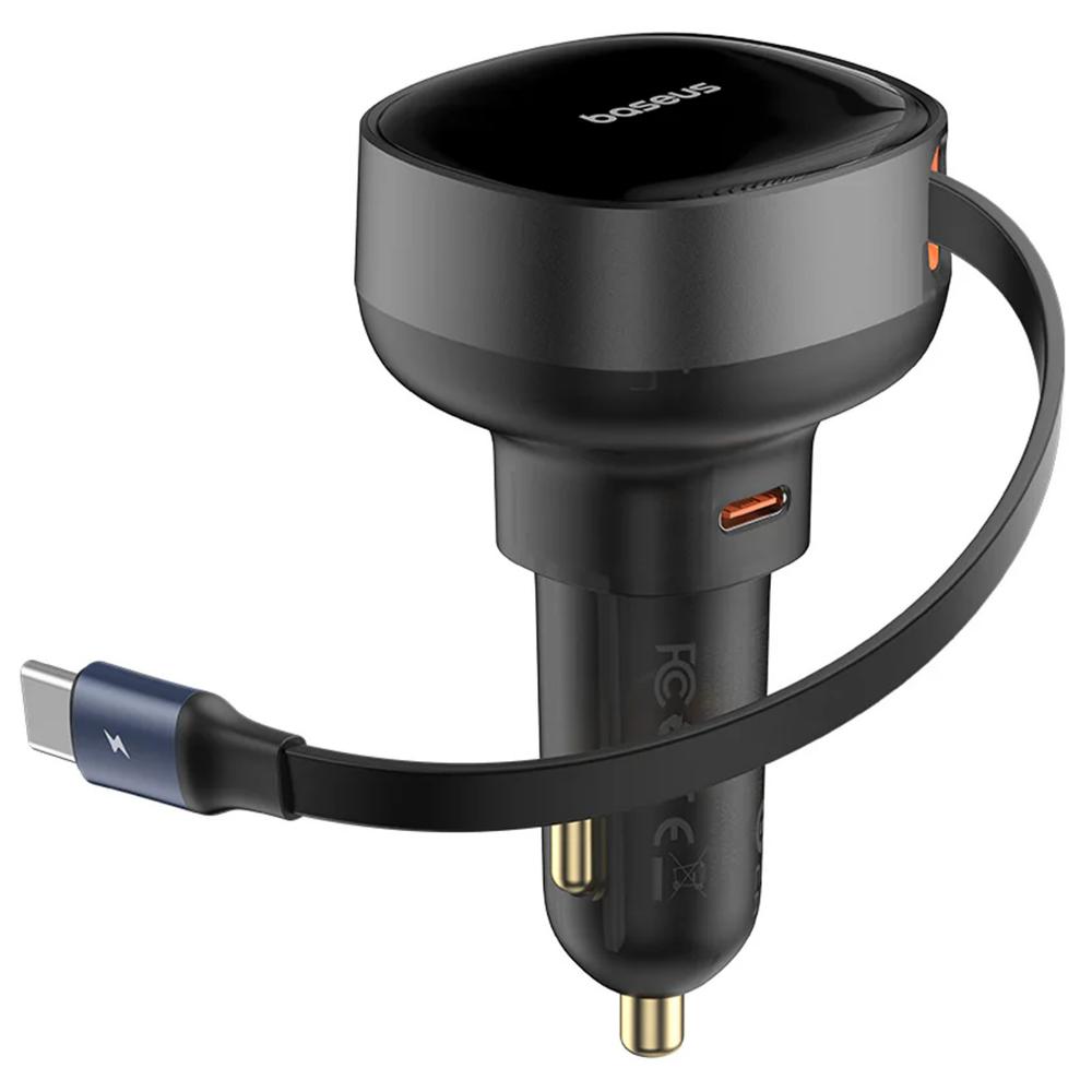 Baseus Φορτιστής Αυτοκινήτου Enjoyment Pro με Καλώδιο USB-C 60W Μαύρο (C00057802111-01) (BASC00057802111-01)