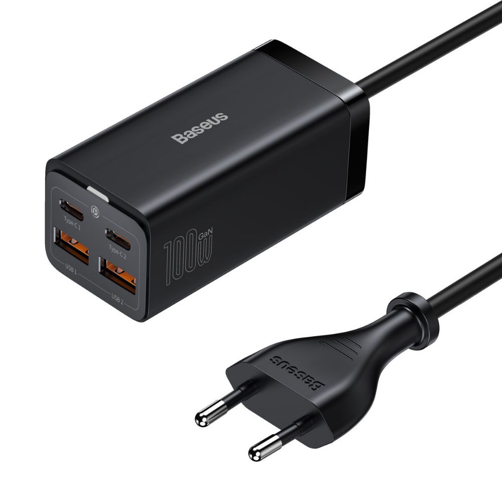 Baseus GaN3 Pro wall charger 2xUSB-C + 2xUSB, 100W Black (CCGP000101) (BASCCGP000101)