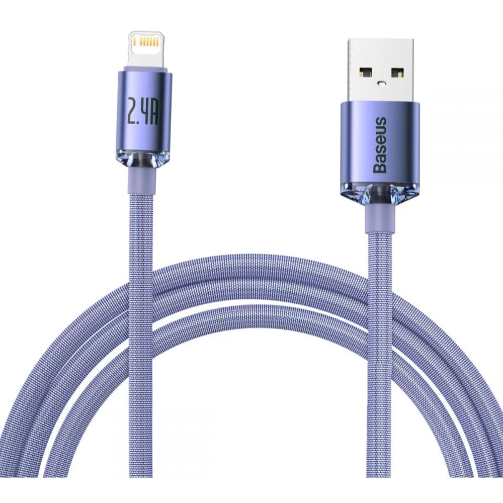 Baseus Crystal Shine Braided USB to Lightning Cable Μωβ 2m (CAJY000105) (BASCAJY000105)