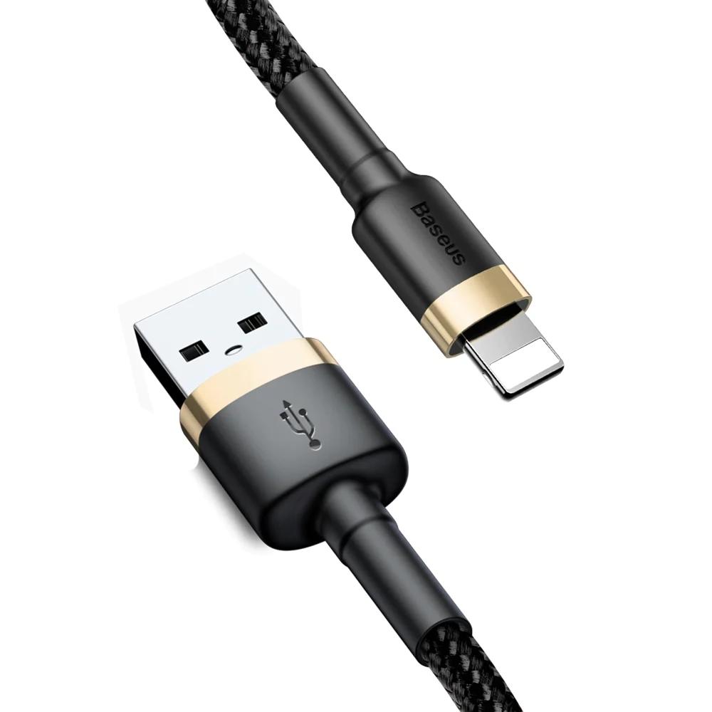 Baseus Cafule Braided USB to Lightning Cable Μαύρο/Χρυσό 2m (CALKLF-CV1) (BASCALKLF-CV1)