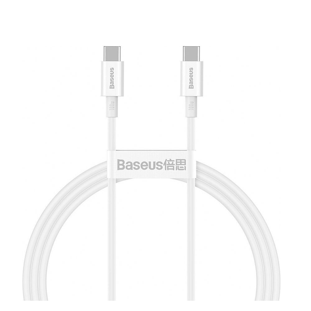 Baseus Type-C - Type-C Superior cable Quick Charge / Power Delivery / FCP 100W 5A 20V 1m white (CATYS-B02) (BASCATYS-B02)