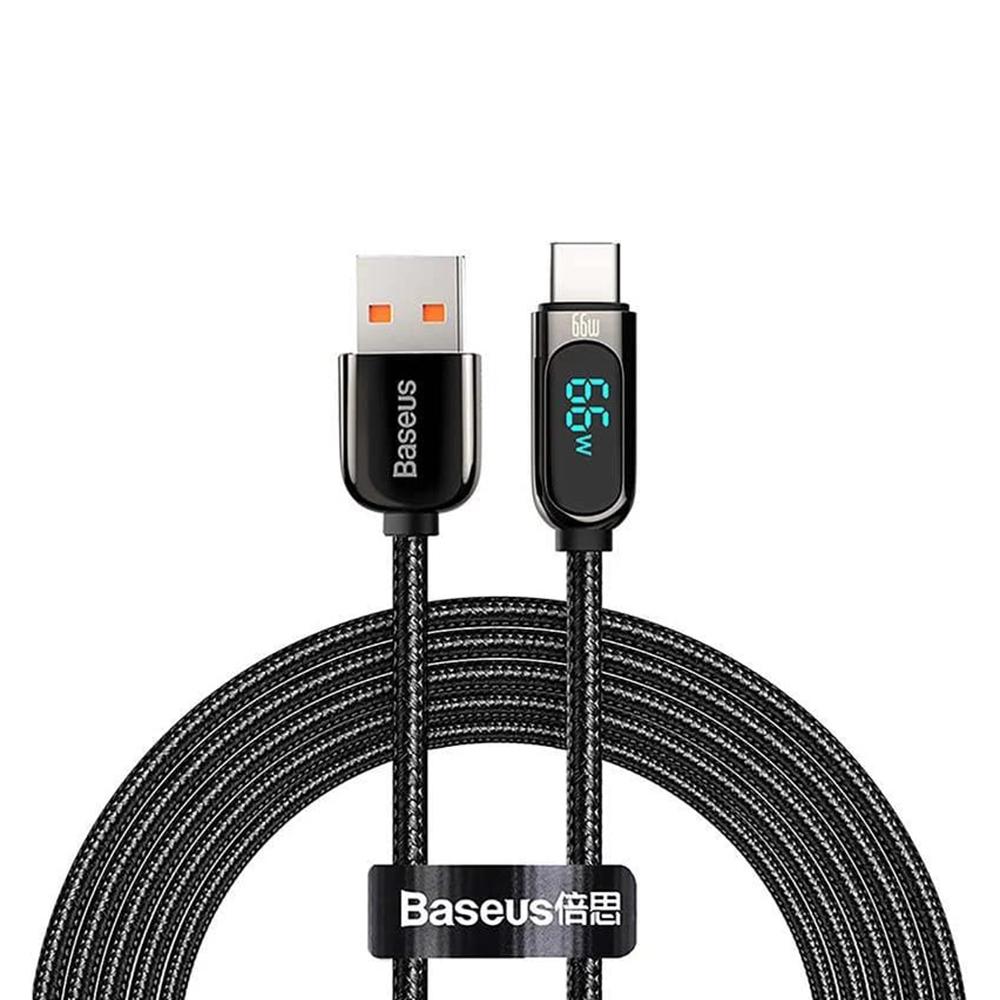 Baseus Display Braided USB 2.0 Cable USB-C male - USB-A male Μαύρο 2m (CASX020101) (BASCASX020101)