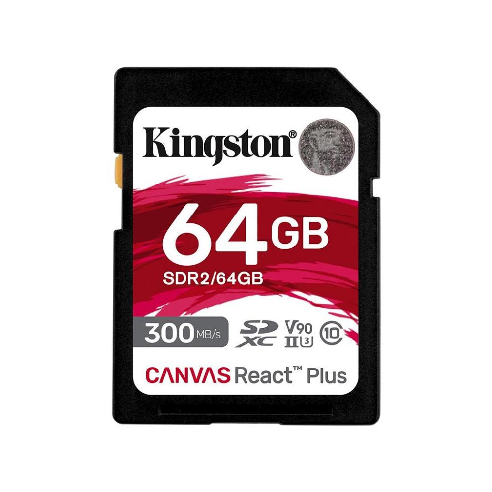 Kingston Canvas React Plus SDXC 64GB Class 10 U3 V90 UHS-II (SDR2/64GB) (KINSDR2-64GB)