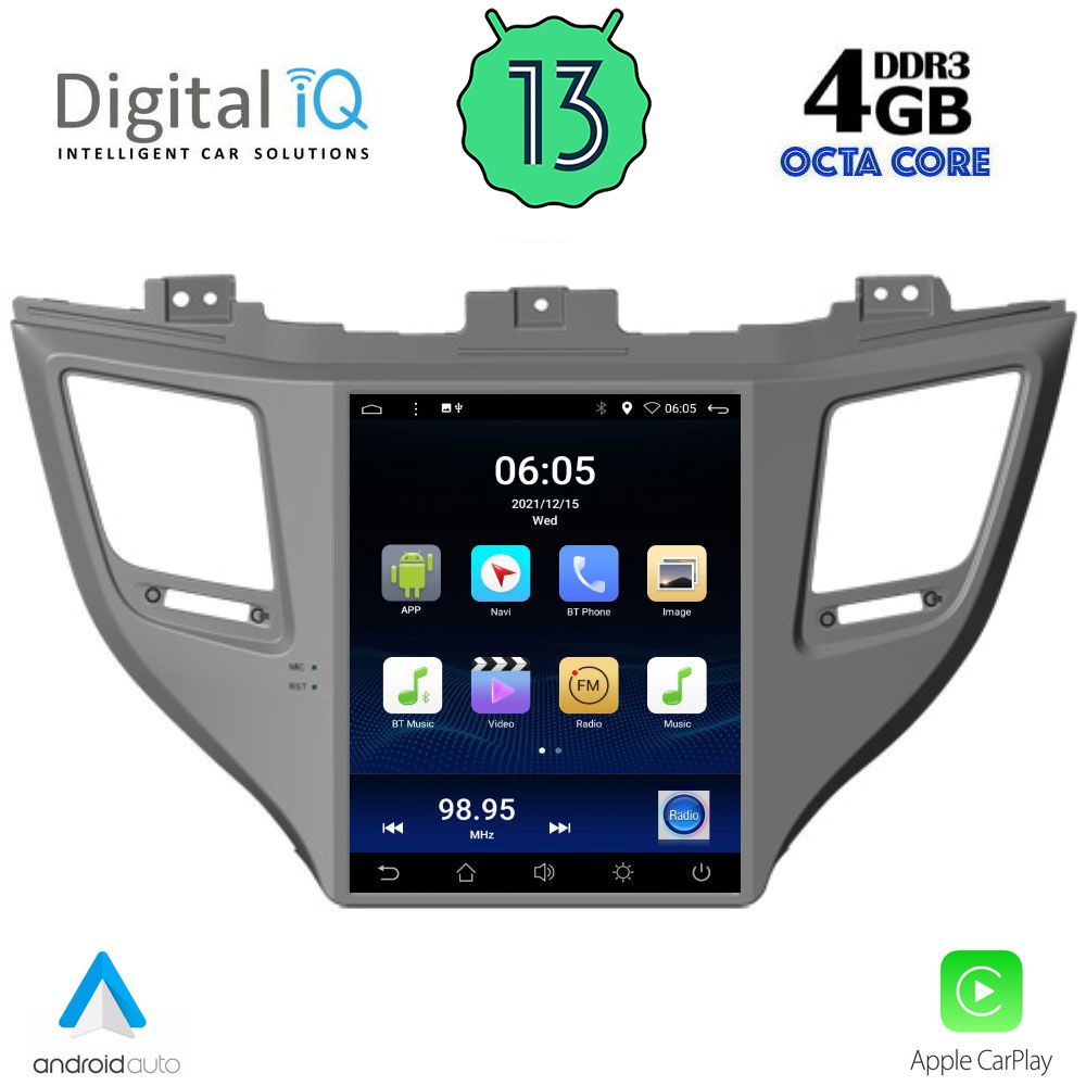 DIGITAL IQ BXD 6997_CPA TESLA STYLE for HYUNDAI TUSCON mod. 2015-2019