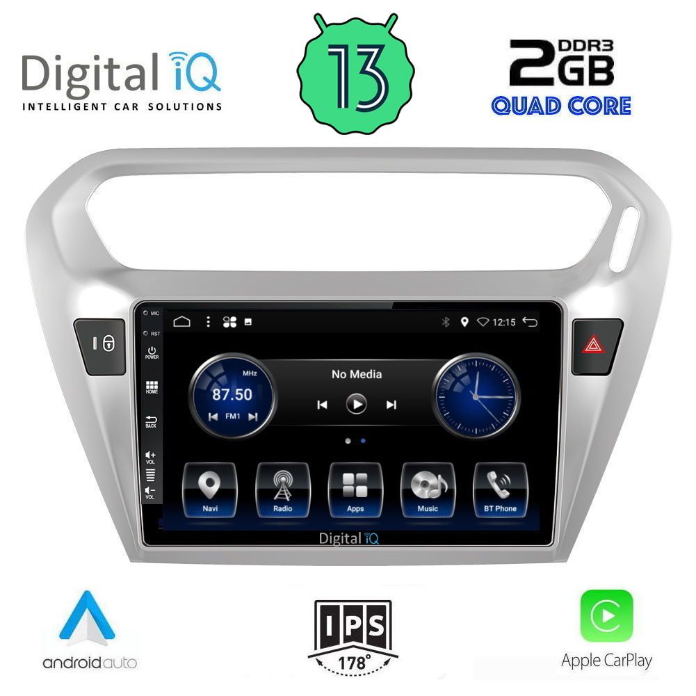 DIGITAL IQ BXH 3511_CPA (9inc) MULTIMEDIA TABLET for CITROEN ELYSEE – PEUGEOT 301 mod. 2013&gt;