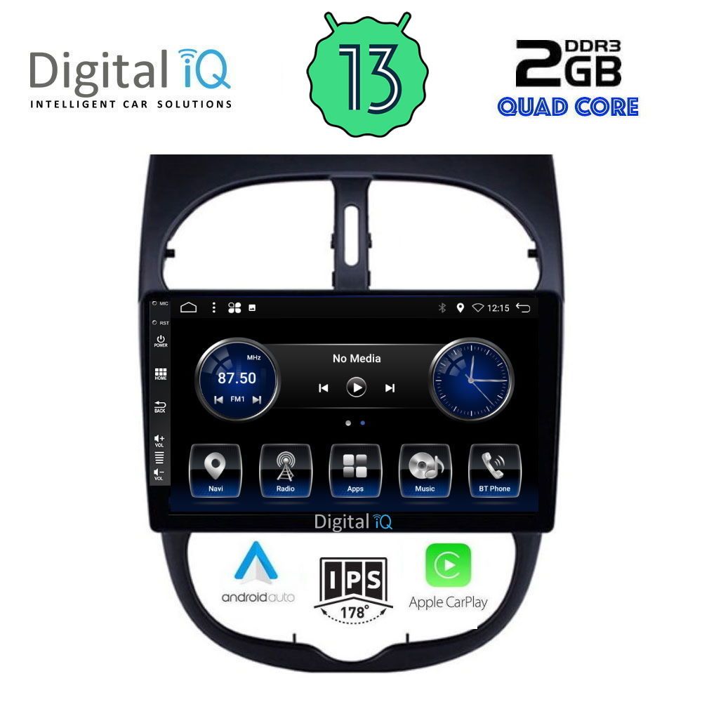 DIGITAL IQ BXH 3506_CPA (9inc) MULTIMEDIA TABLET OEM PEUGEOT 206 mod. 1998-2006