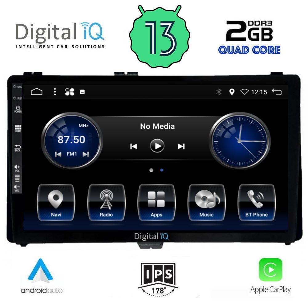 DIGITAL IQ BXH 3703_CPA (9inc) MULTIMEDIA TABLET OEM TOYOTA AURIS mod. 2015&gt; – COROLLA mod. 2017-2019