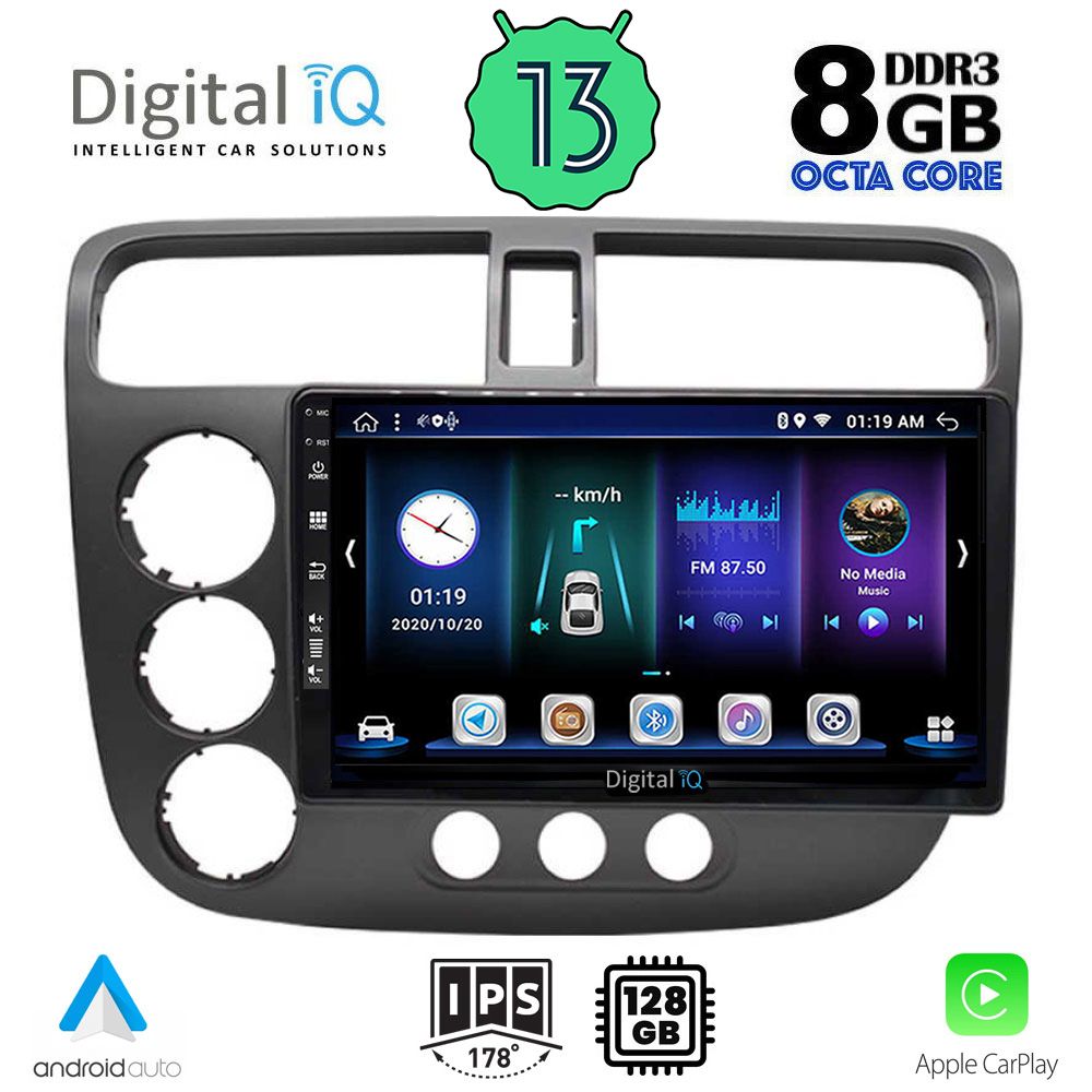 DIGITAL IQ BXD 8187_CPA (9inc) MULTIMEDIA TABLET OEM HONDA CIVIC 4D mod. 2001-2006