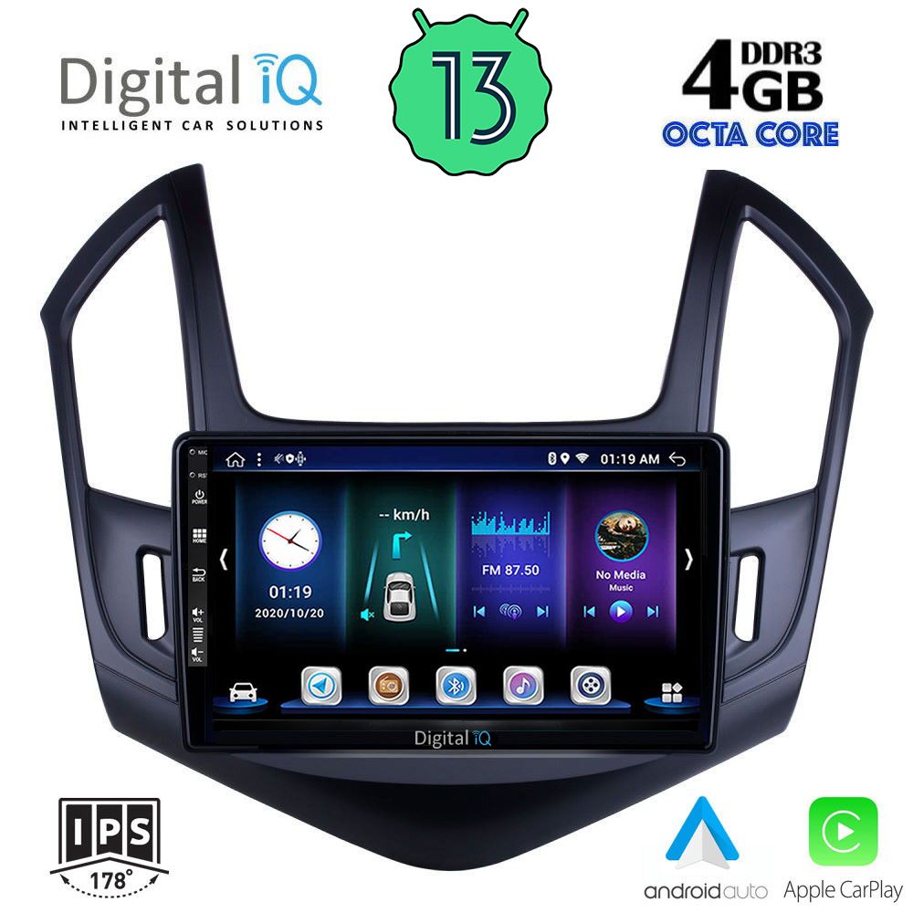 DIGITAL IQ BXD 6077_CPA (9inc) MULTIMEDIA TABLET for CHEVROLET CRUZE mod. 2013-2015