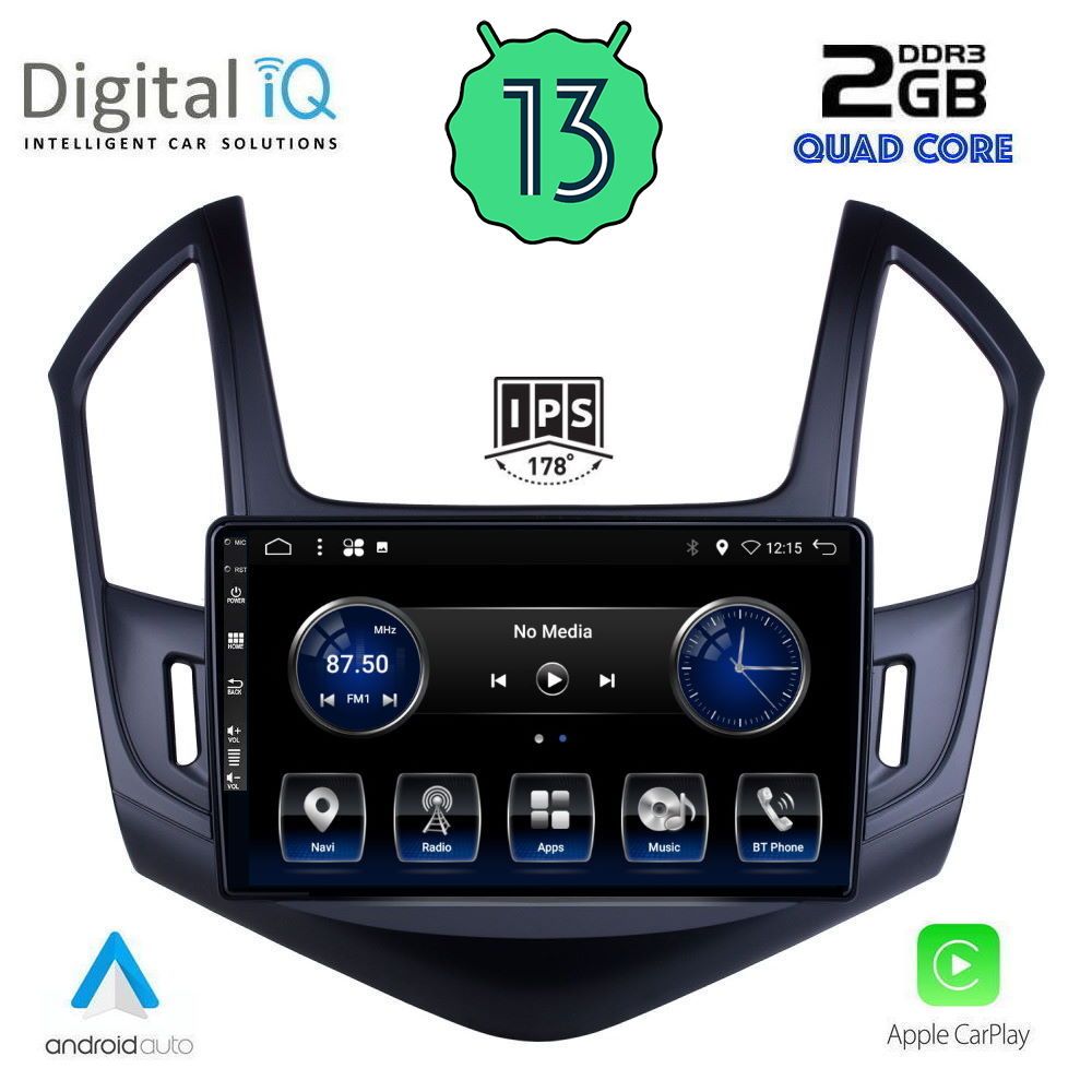 DIGITAL IQ BXH 3077_CPA (9inc) MULTIMEDIA TABLET for CHEVROLET CRUZE mod. 2013-2015