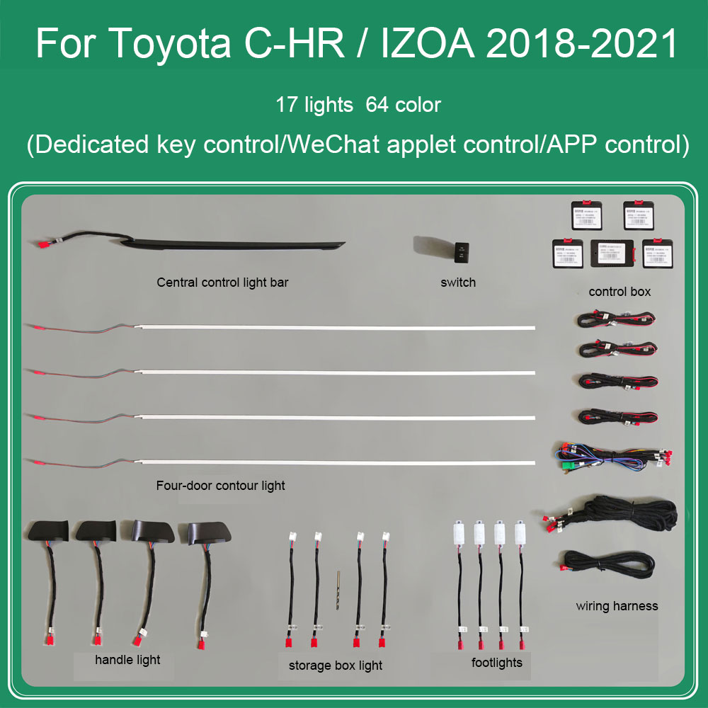 DIQ AMBIENT TOYOTA CHR I (Digital iQ Ambient Light TOYOTA CHR mod. 2018-2021, 17 Lights)