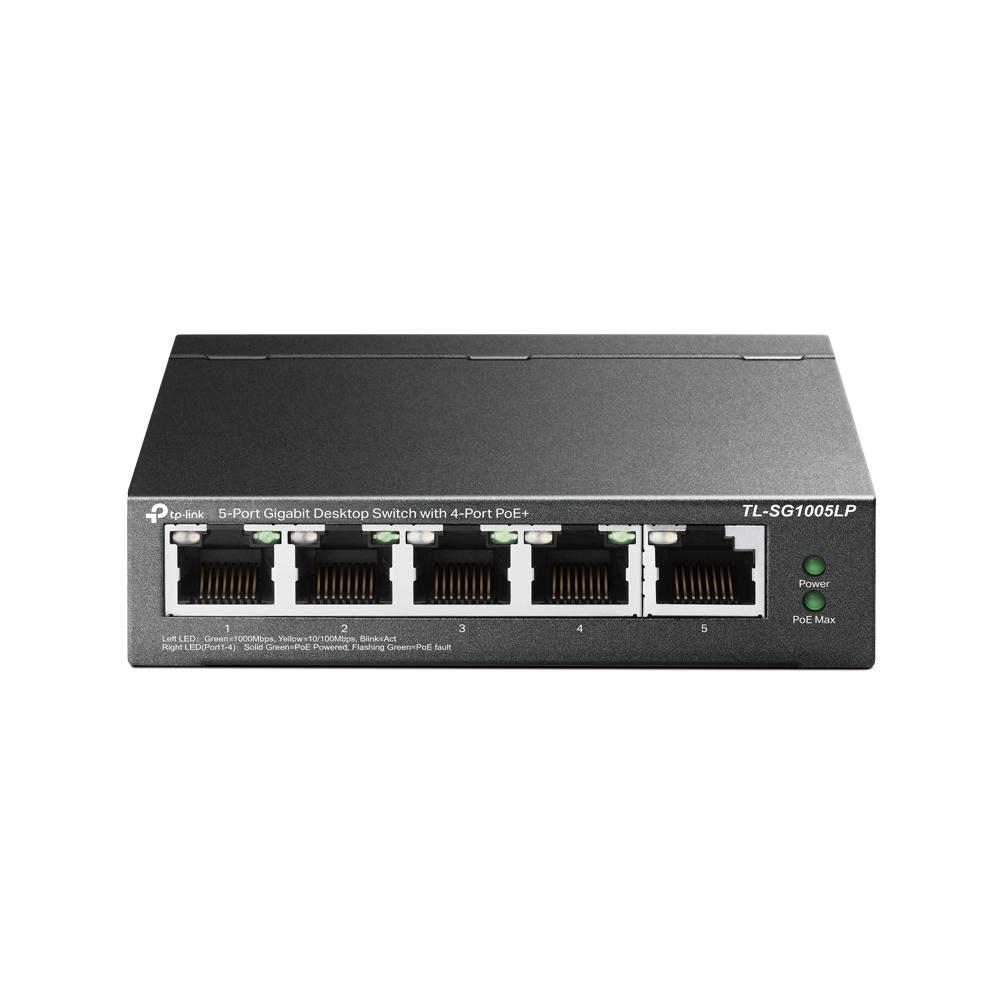 TP-LINK 5-Port Gigabit Desktop Switch with 4-Port PoE+ (TL-SG1005LP) (TPTL-SG1005LP)