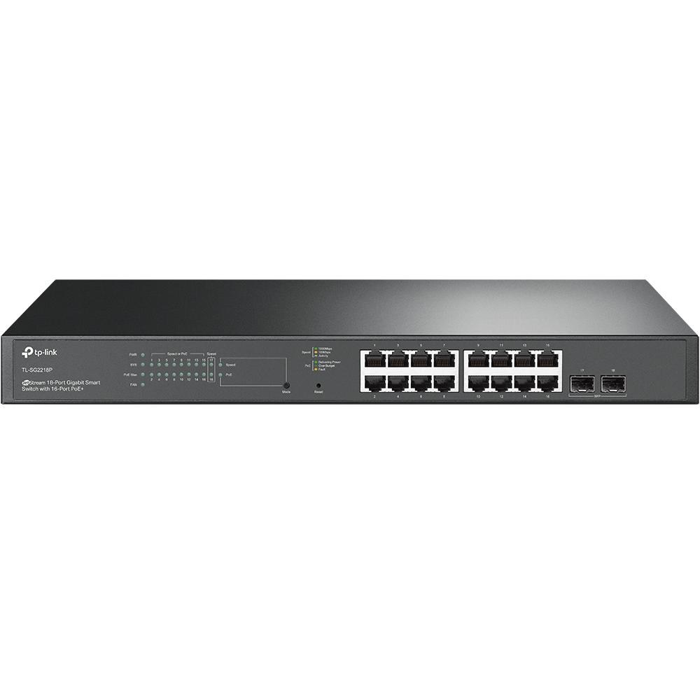 TP-Link JetStream 18-Port Gigabit Smart Switch with 16-Port PoE+ (TL-SG2218P) (TPTL-SG2218P)