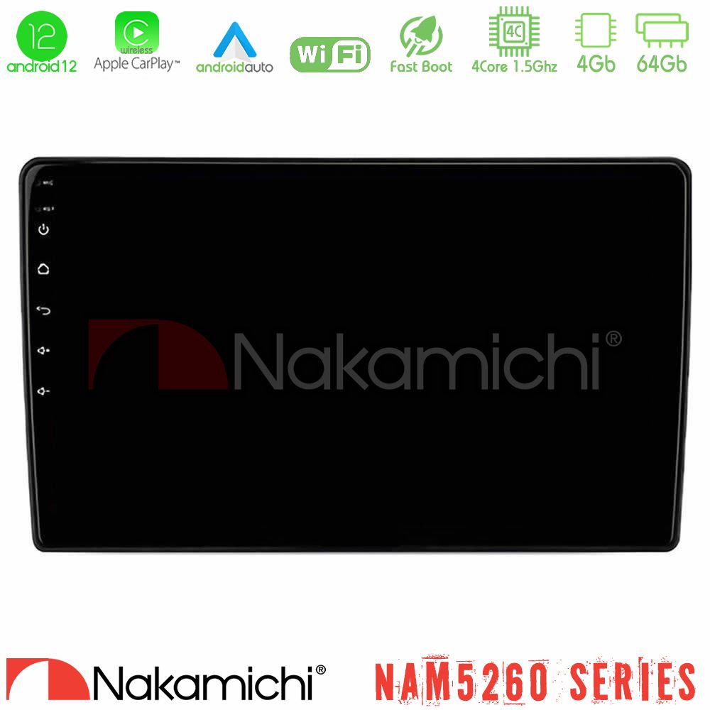 Nakamichi Nam5260 Series 4core Android12 4+64gb Navigation Multimedia Tablet 9 με Carplay & Android Auto u-Nam5260-9