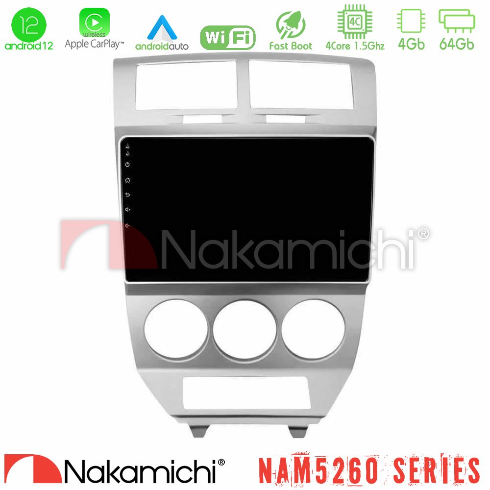 Nakamichi Nam5260 Series 4core Android12 4+64gb Dodge Caliber 2006-2011 Navigation Multimedia Tablet 10 με Carplay & Android Auto u-n44-Dg0707