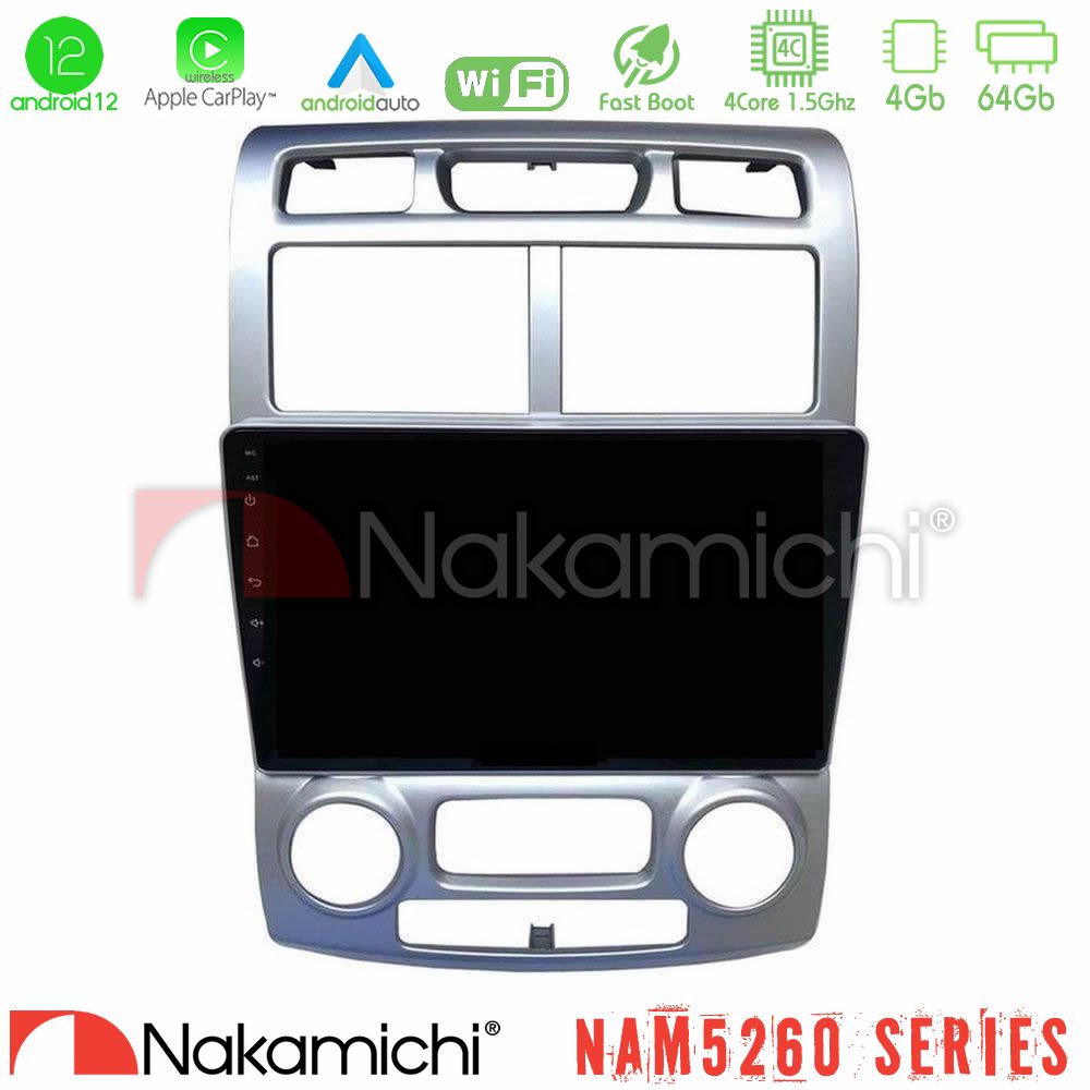 Nakamichi Nam5260 Series 4core Android12 4+64gb kia Sportage 2005-2008 Navigation Multimedia Tablet 9″ με Carplay &Amp; Android Auto u-n44-Ki1044