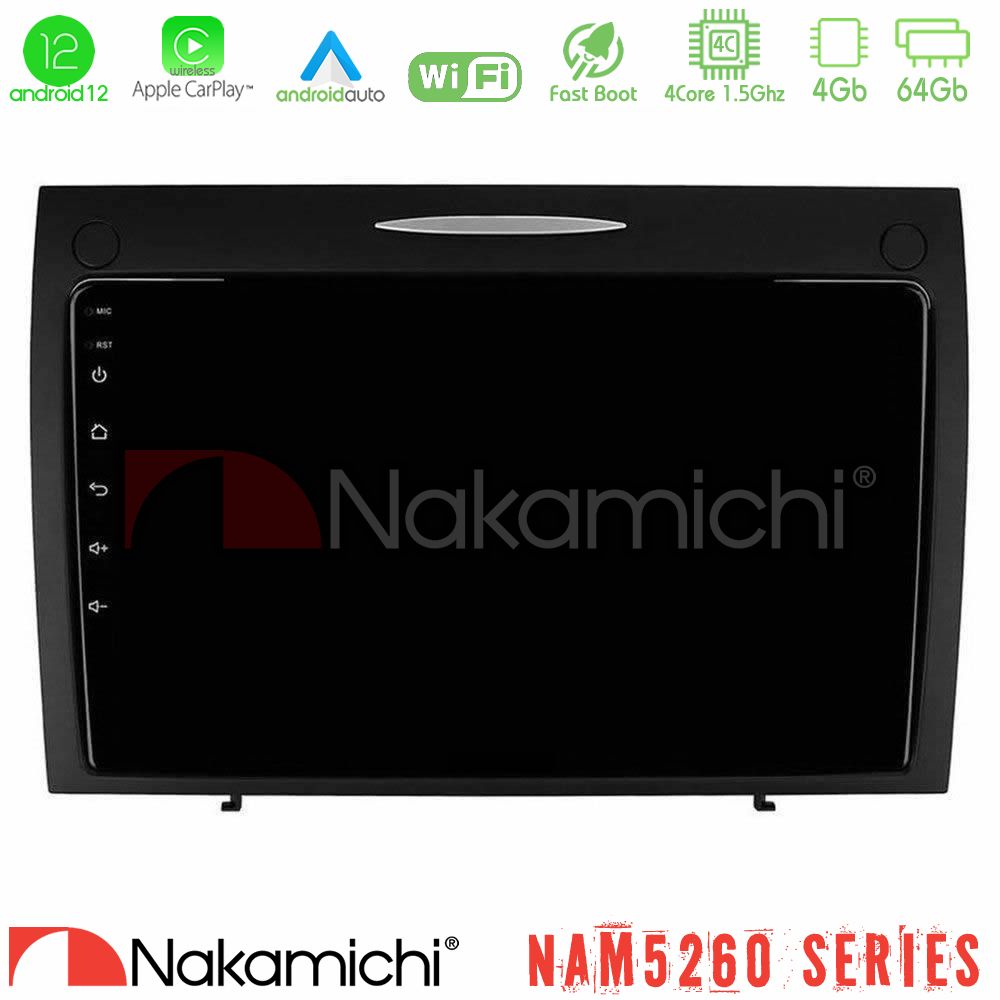 Nakamichi Nam5260 Series 4core Android12 4+64gb Mercedes slk Class Navigation Multimedia Tablet 9 με Carplay &Amp; Android Auto u-n44-Mb0804