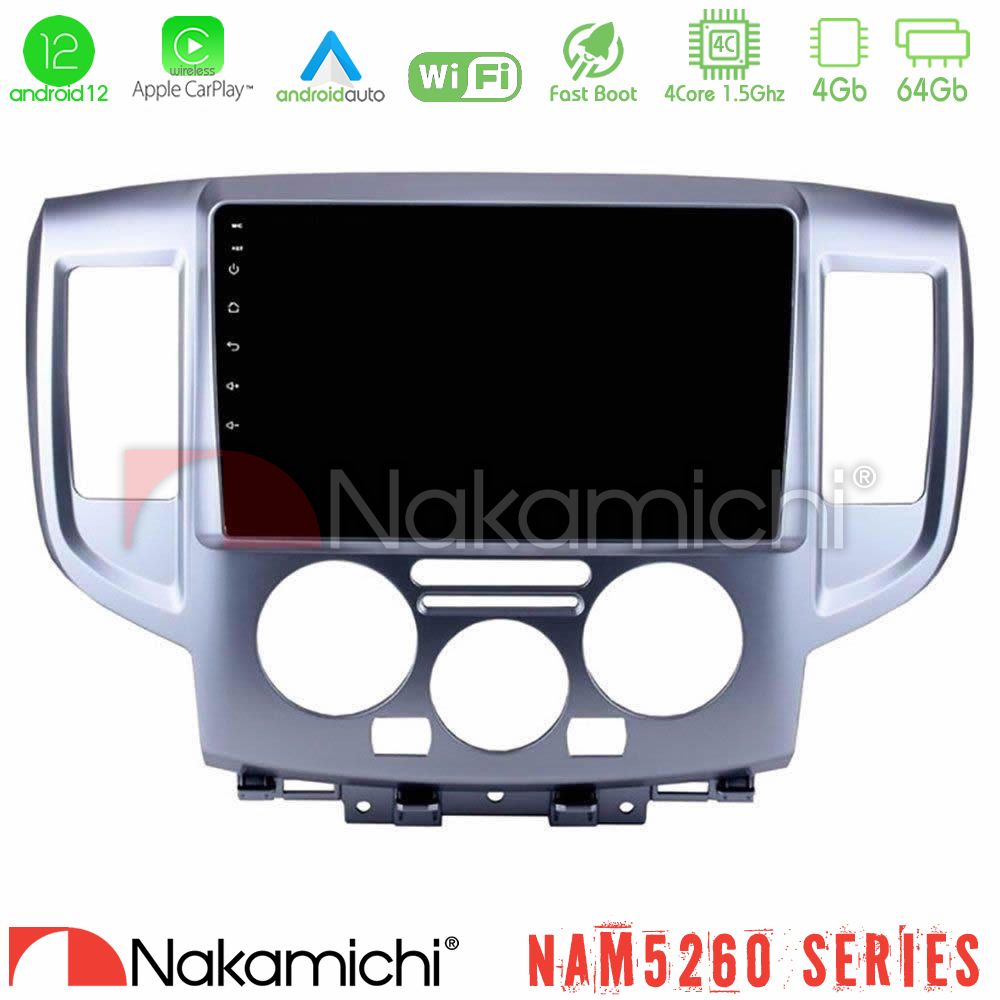 Nakamichi Nam5260 Series 4core Android12 4+64gb Nissan Nv200 Navigation Multimedia Tablet 9 με Carplay &Amp; Android Auto u-n44-Ns391