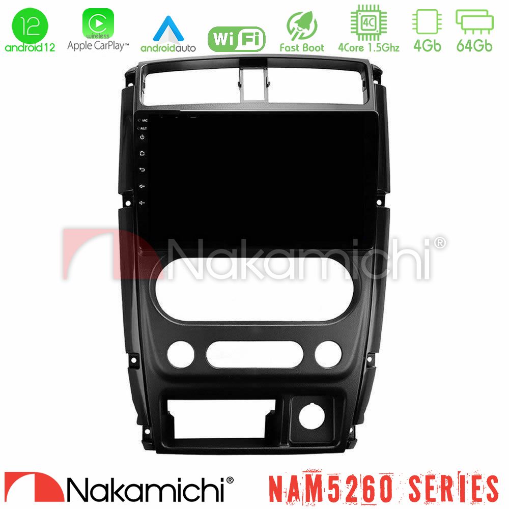 Nakamichi Nam5260 Series 4core Android12 4+64gb Suzuki Jimny 2007-2017 Navigation Multimedia Tablet 9 με Carplay & Android Auto u-n44-Sz0874