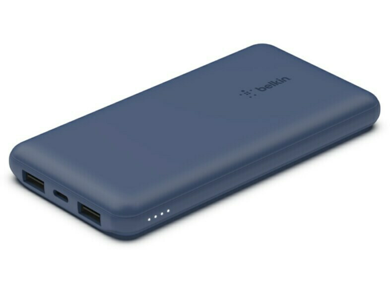 Belkin BOOST↑CHARGE™ 3-Port Power Bank 10K + USB-A to USB-C Cable Blue