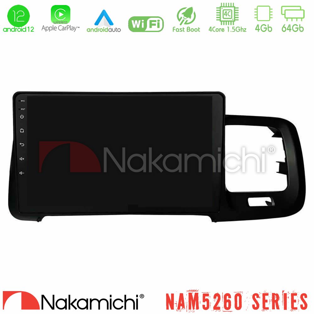 Nakamichi Nam5260 Series 4core Android12 4+64gb Volvo s60 2010-2018 Navigation Multimedia Tablet 9 με Carplay & Android Auto u-n44-Vl0467