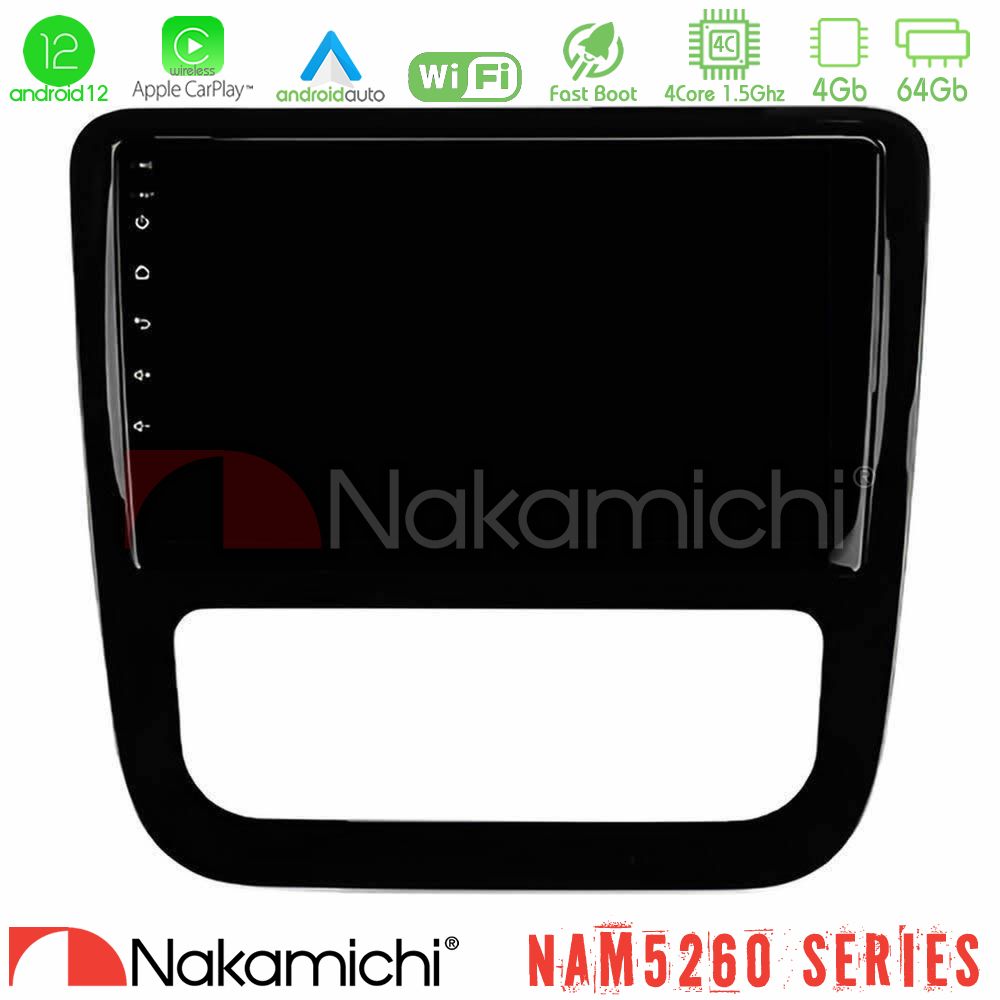 Nakamichi Nam5260 Series 4core Android12 4+64gb vw Scirocco 2008-2014 Navigation Multimedia Tablet 9 (Μαύρο Γυαλιστερό) με Carplay &Amp; Android Auto u-n44-Vw0057bl