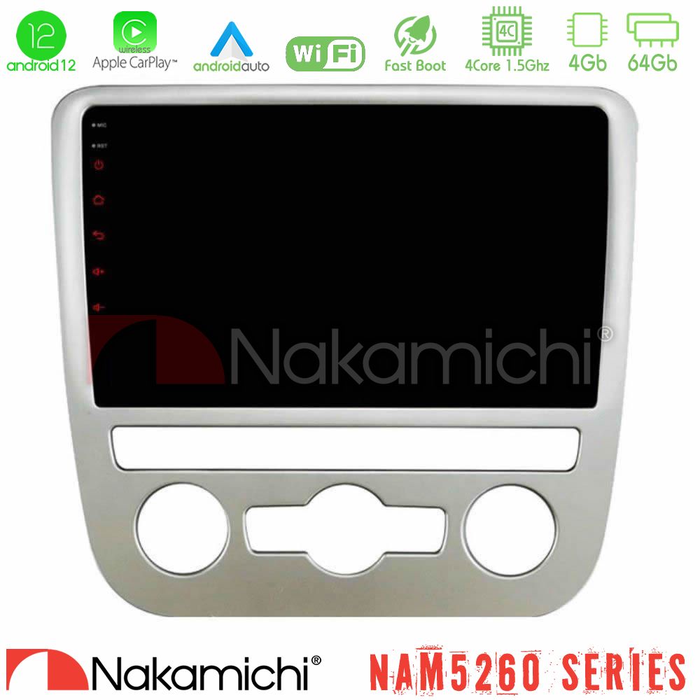 Nakamichi Nam5260 Series 4core Android12 4+64gb vw Scirocco 2008 – 2014 Navigation Multimedia Tablet 9 με Carplay &Amp; Android Auto u-n44-Vw092n