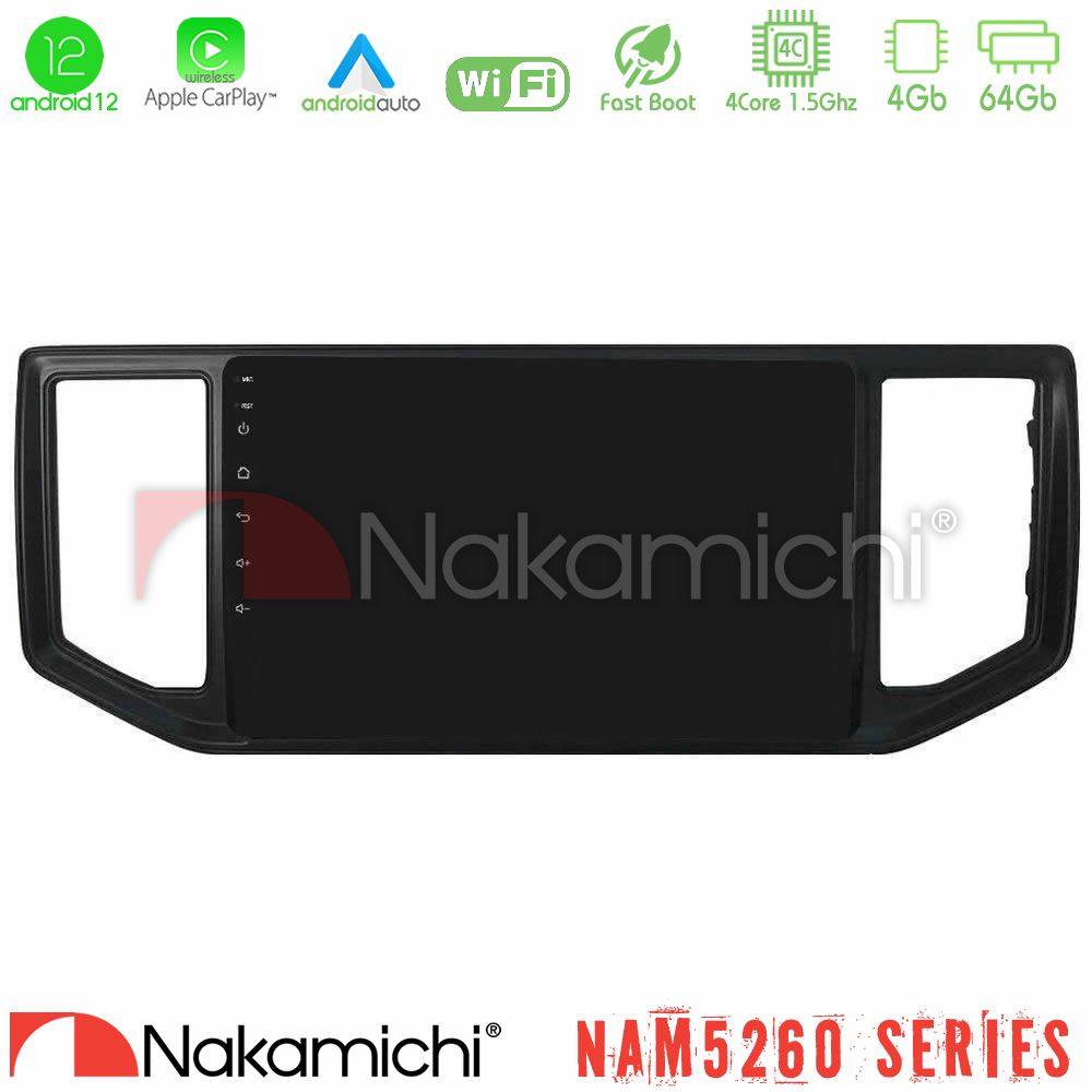 Nakamichi Nam5260 Series 4core Android12 4+64gb vw Amarok 2017-2022 Navigation Multimedia Tablet 9 με Carplay &Amp; Android Auto u-n44-Vw1136