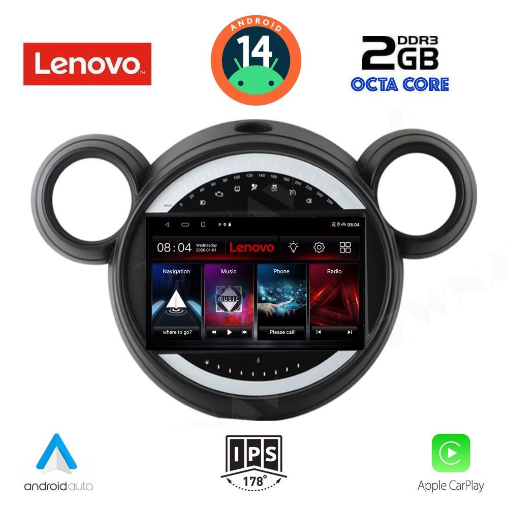 LENOVO LVF 5065_CPA (9inc) MULTIMEDIA TABLET for MINI COUNTRYMAN (R60) mod. 2010-2016 - PACEMAN (R61) mod. 2013-2016