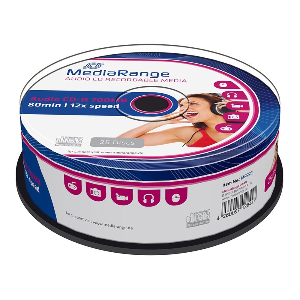 MediaRange Audio CD-R 80' 700MB 12x Cake Box x 25 (MR223)