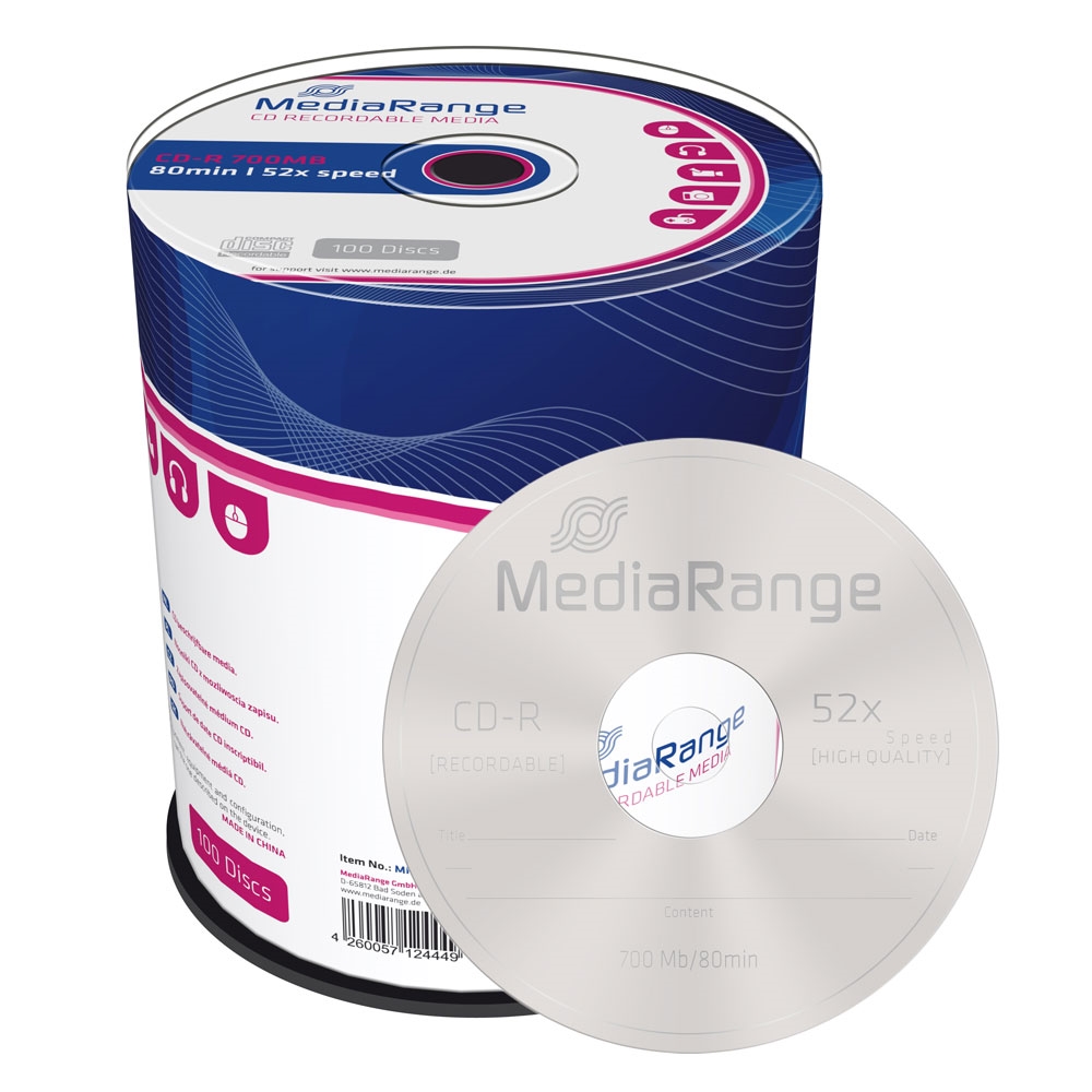 MediaRange CD-R 80' 700MB 52x Cake Box x 100 (MR204)