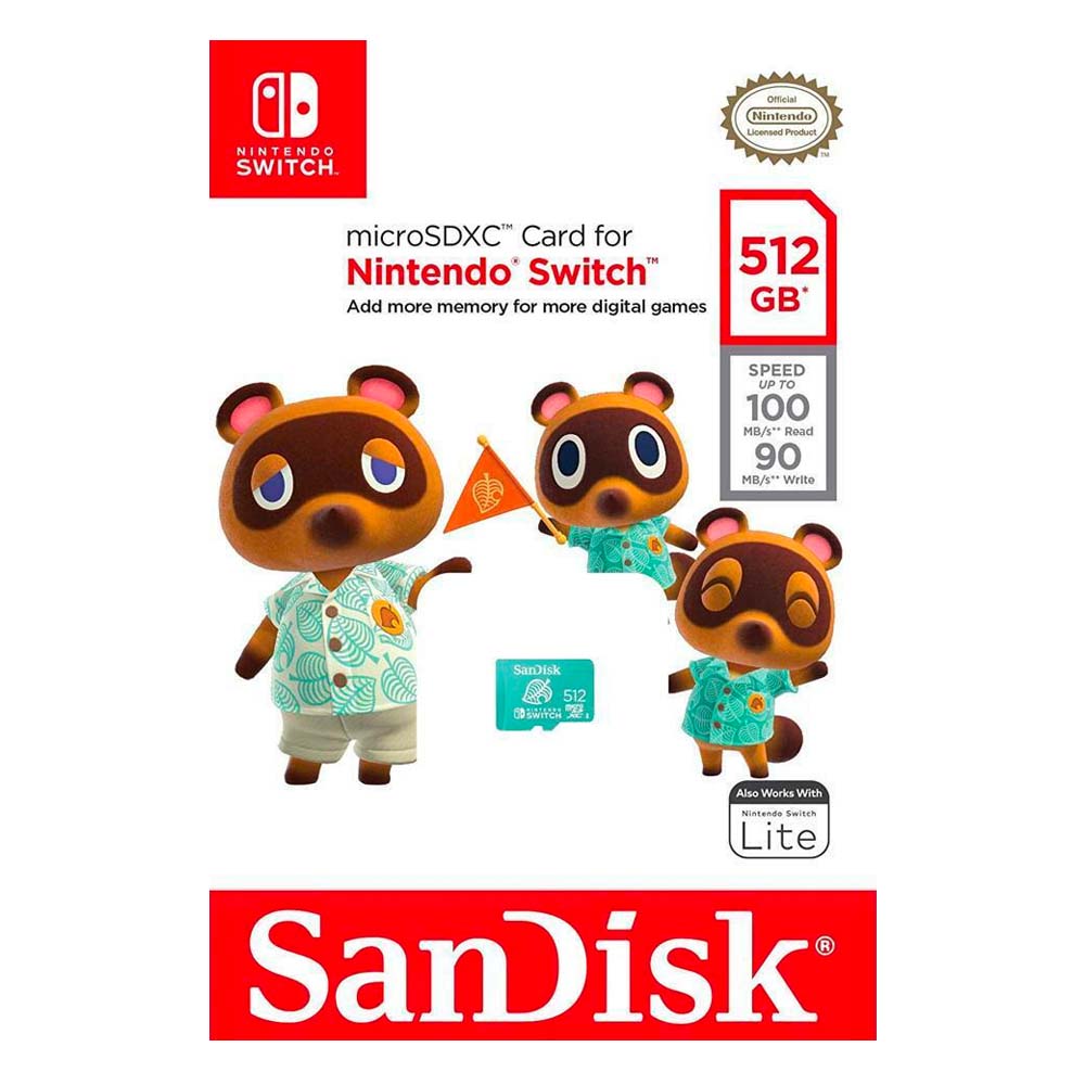 Sandisk microSD 512GB Memory Card for Nintendo Switch (SDSQXAO-512G-GNCZN) (SANSDSQXAO-512G-GNCZN)