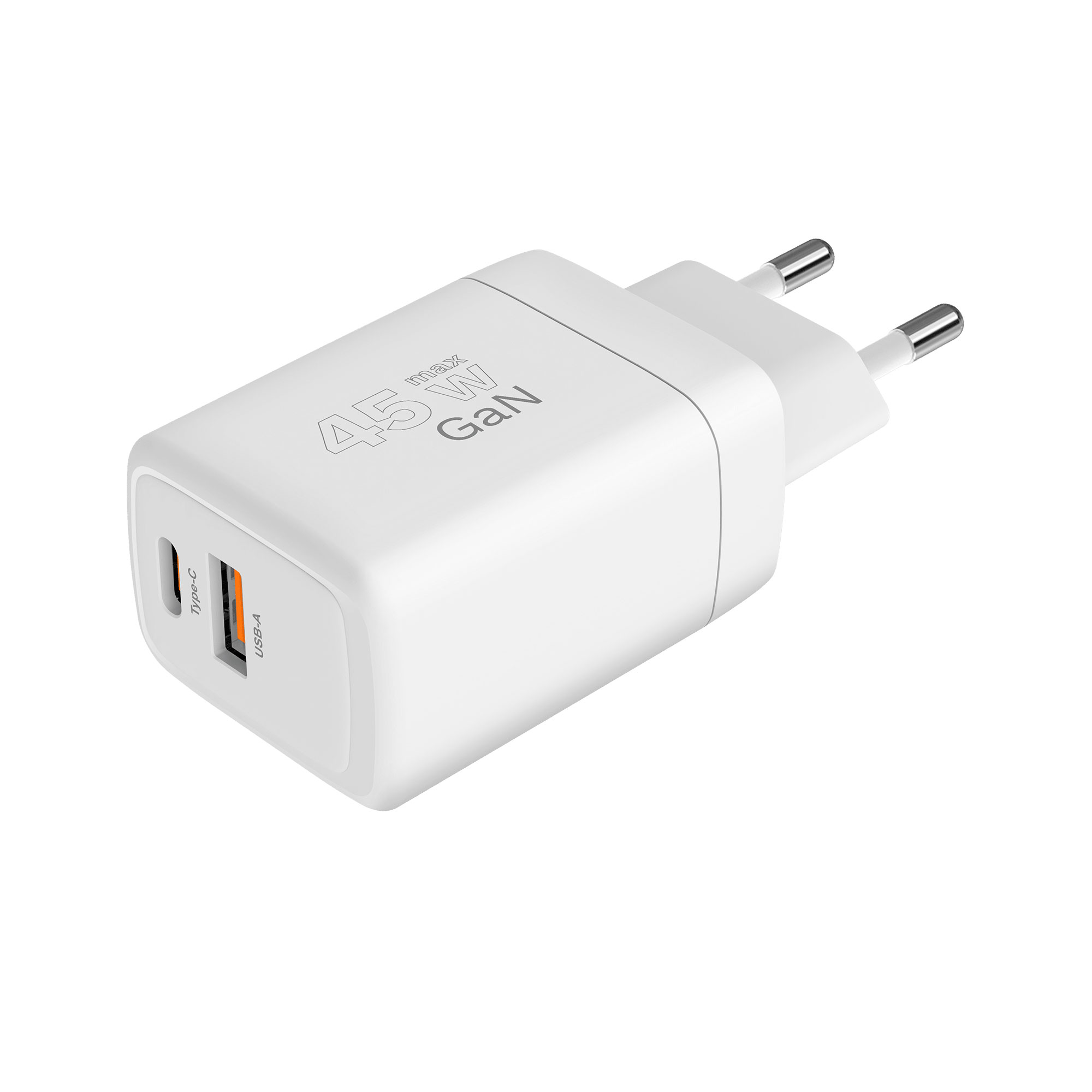 KM0856 . Φορτιστής USB A - USB C 45W με λειτουργία Power Delivery και Quick Charge Kruger&Matz GAN