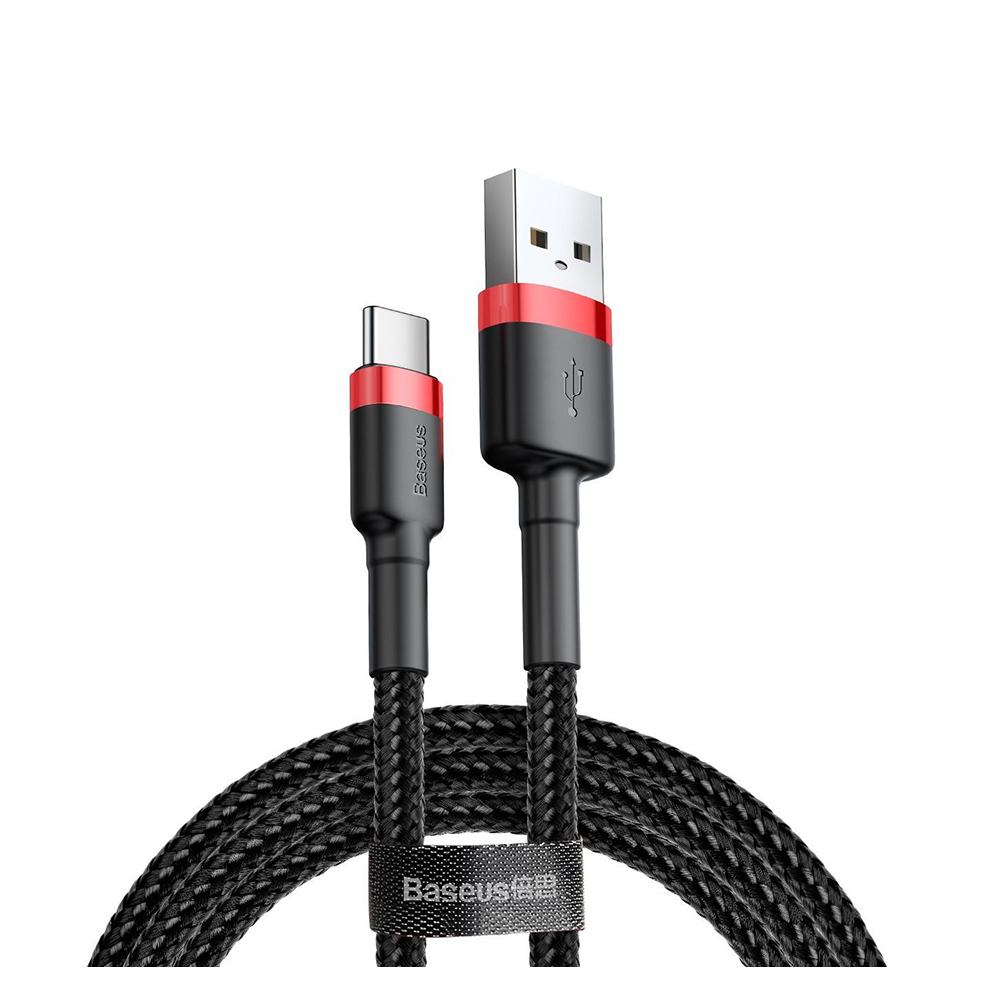 Baseus Cafule Braided USB 2.0 Cable USB-C male - USB-A male Μαύρο 0.5m (CATKLF-A91) (BASCATKLF-A91)