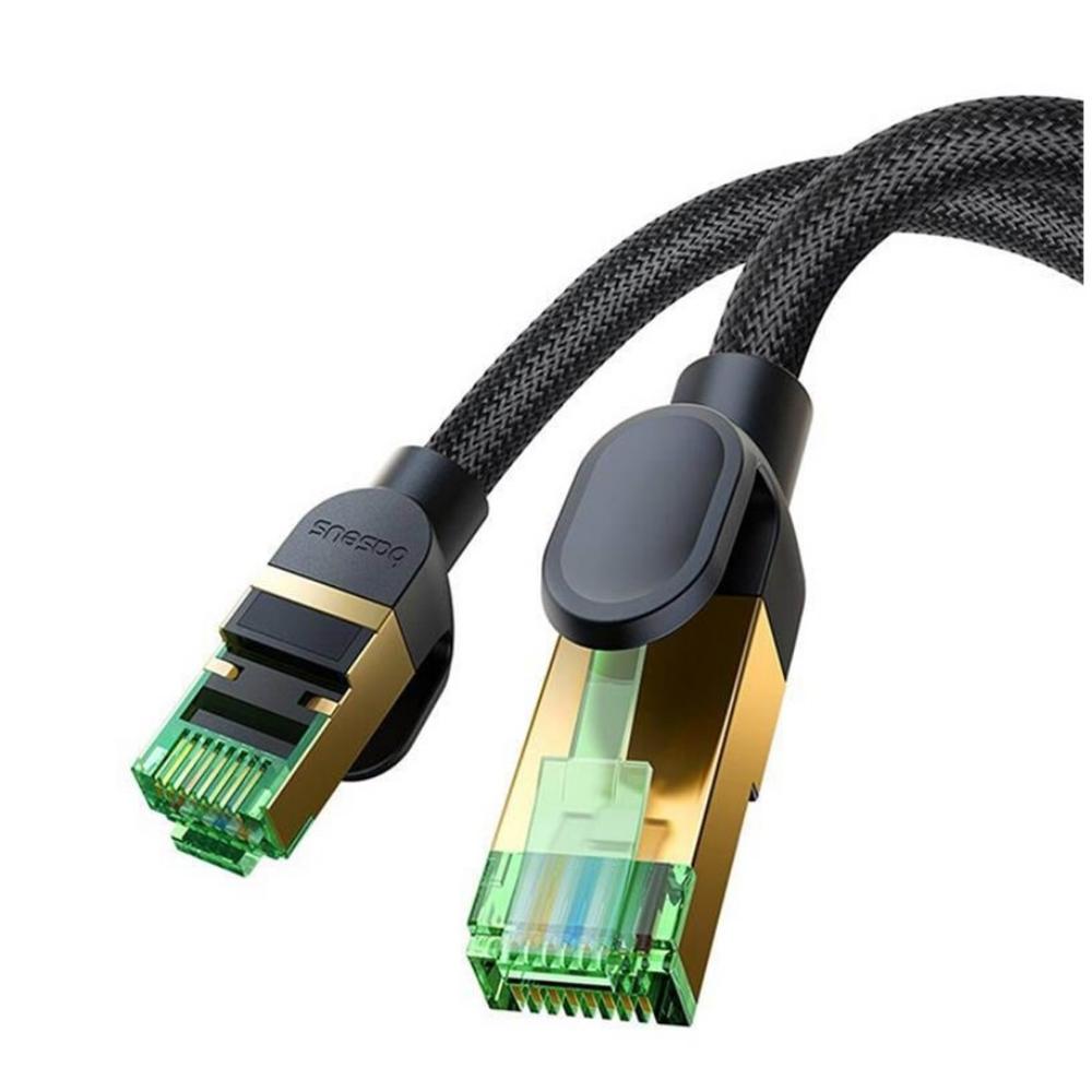 Baseus Καλώδιο Δικτύου Ethernet RJ45 Cat.8 με Πλεκτό Περίβλημα. 40Gbps 8m Μαύρο (B0013320C111-06) (BASB0013320C111-06)